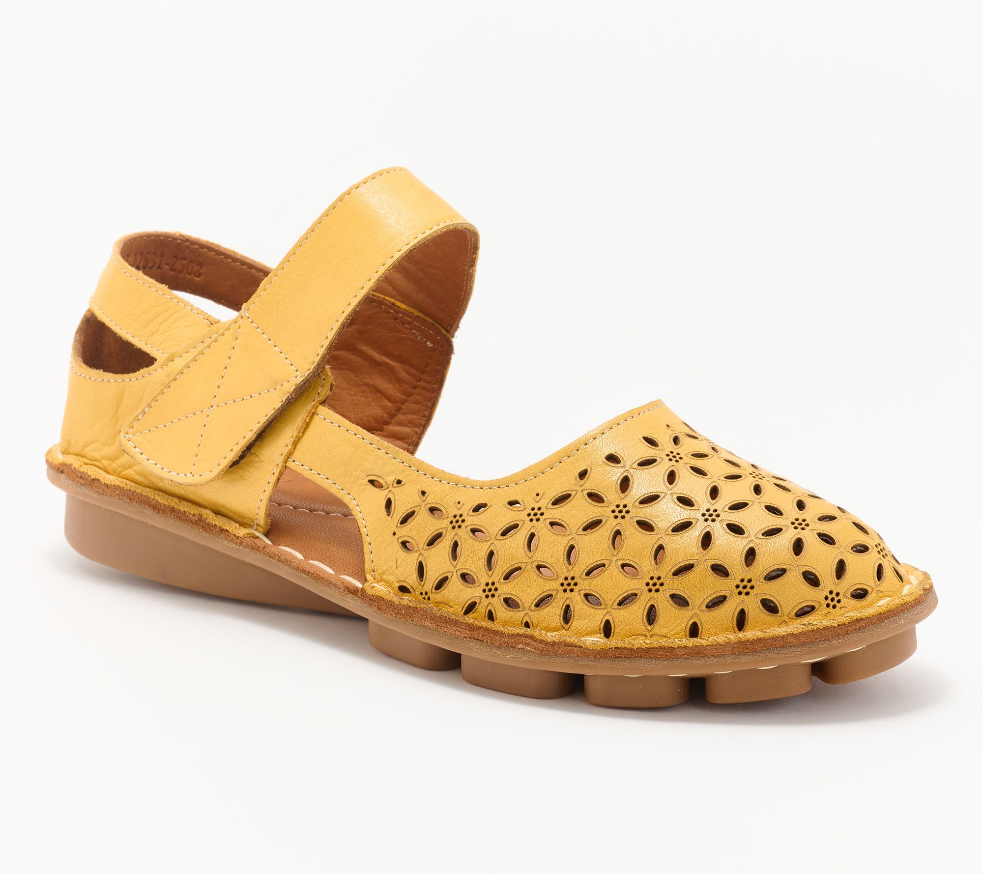 Spring Step Leather Perforated Mary Janes - Canoya