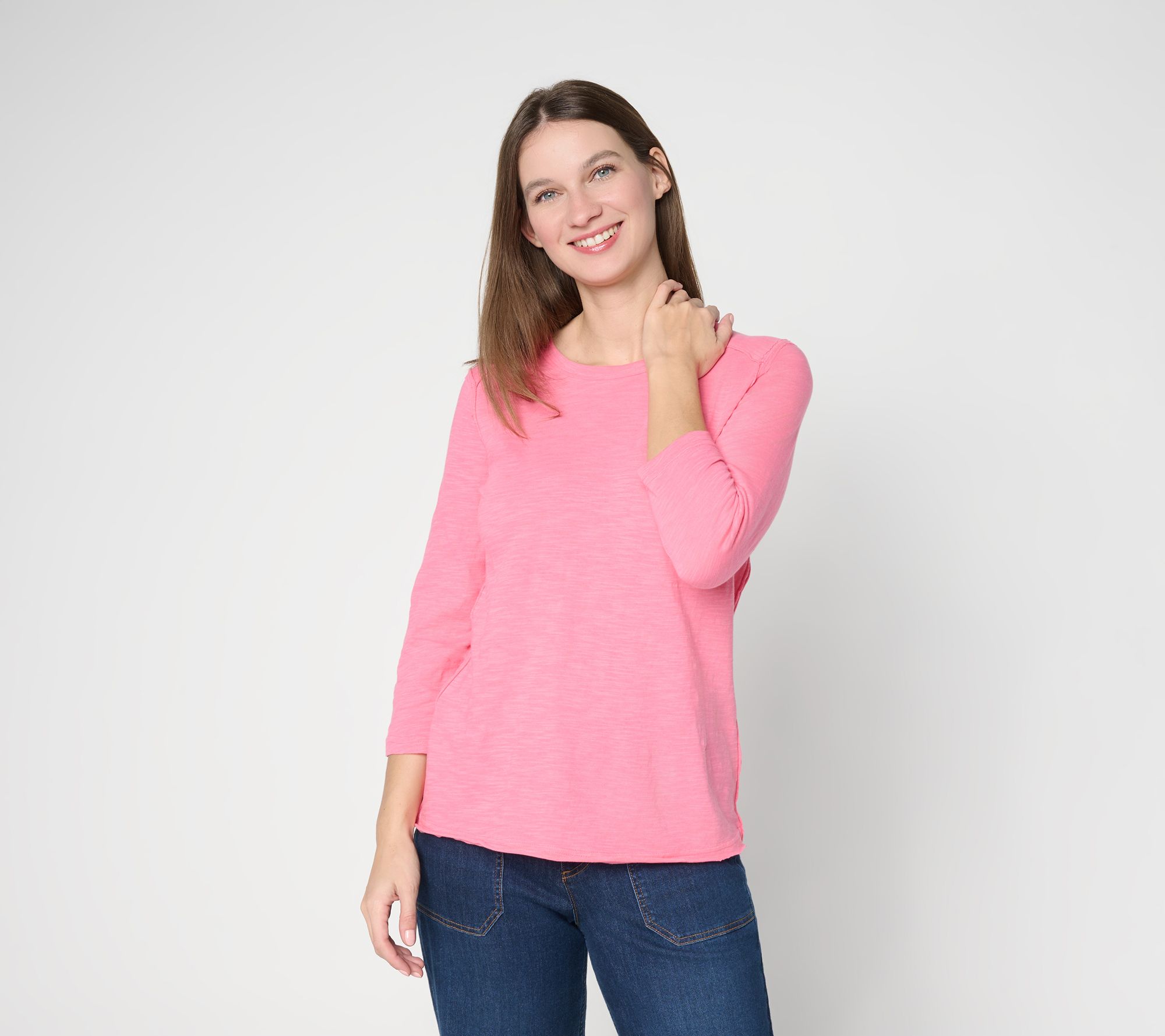 "As Is" LOGO Principles by Lori Goldstein 3/4 Sleeve Seam Detail Top