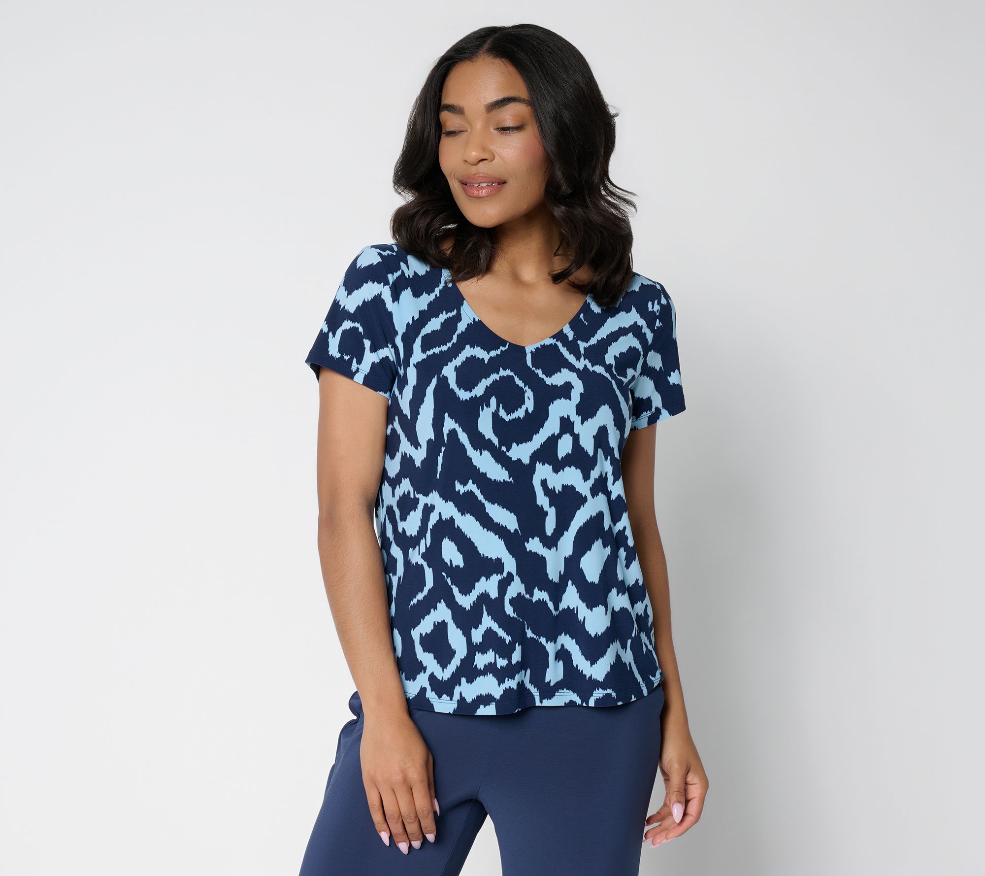 Attitudes by Renee Como Jersey V-Neck Top
