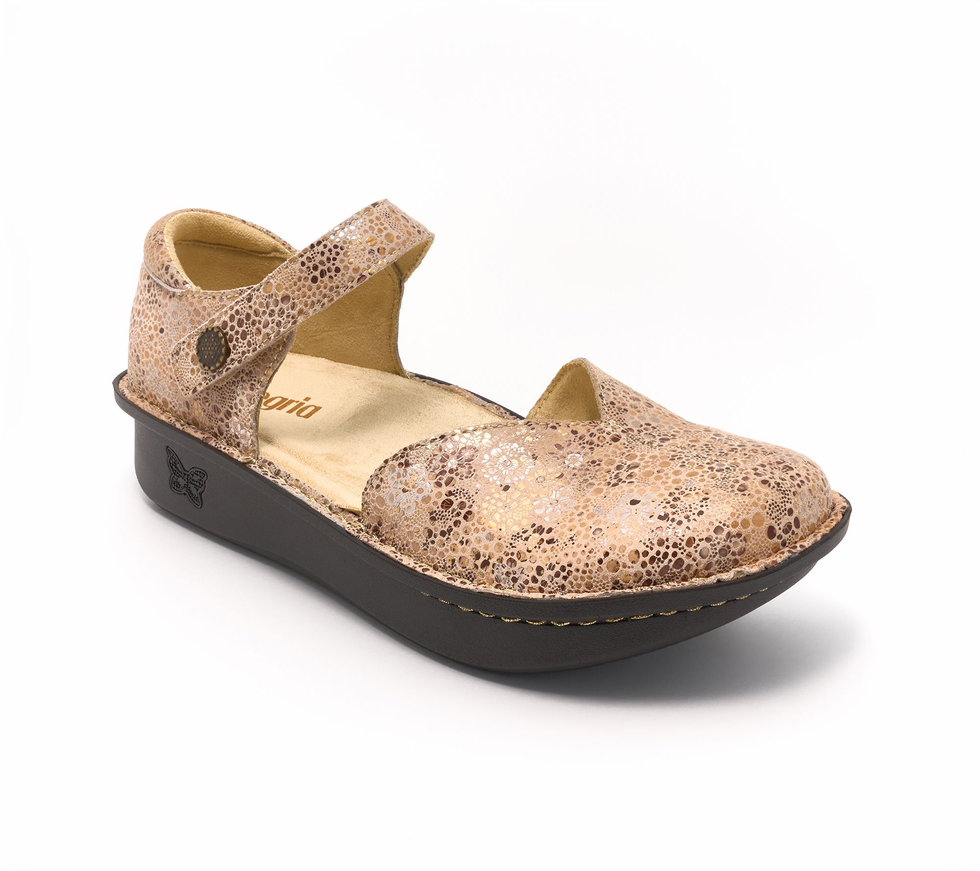 "As Is" Alegria Leather Adjustable Mary Janes - Kloudia