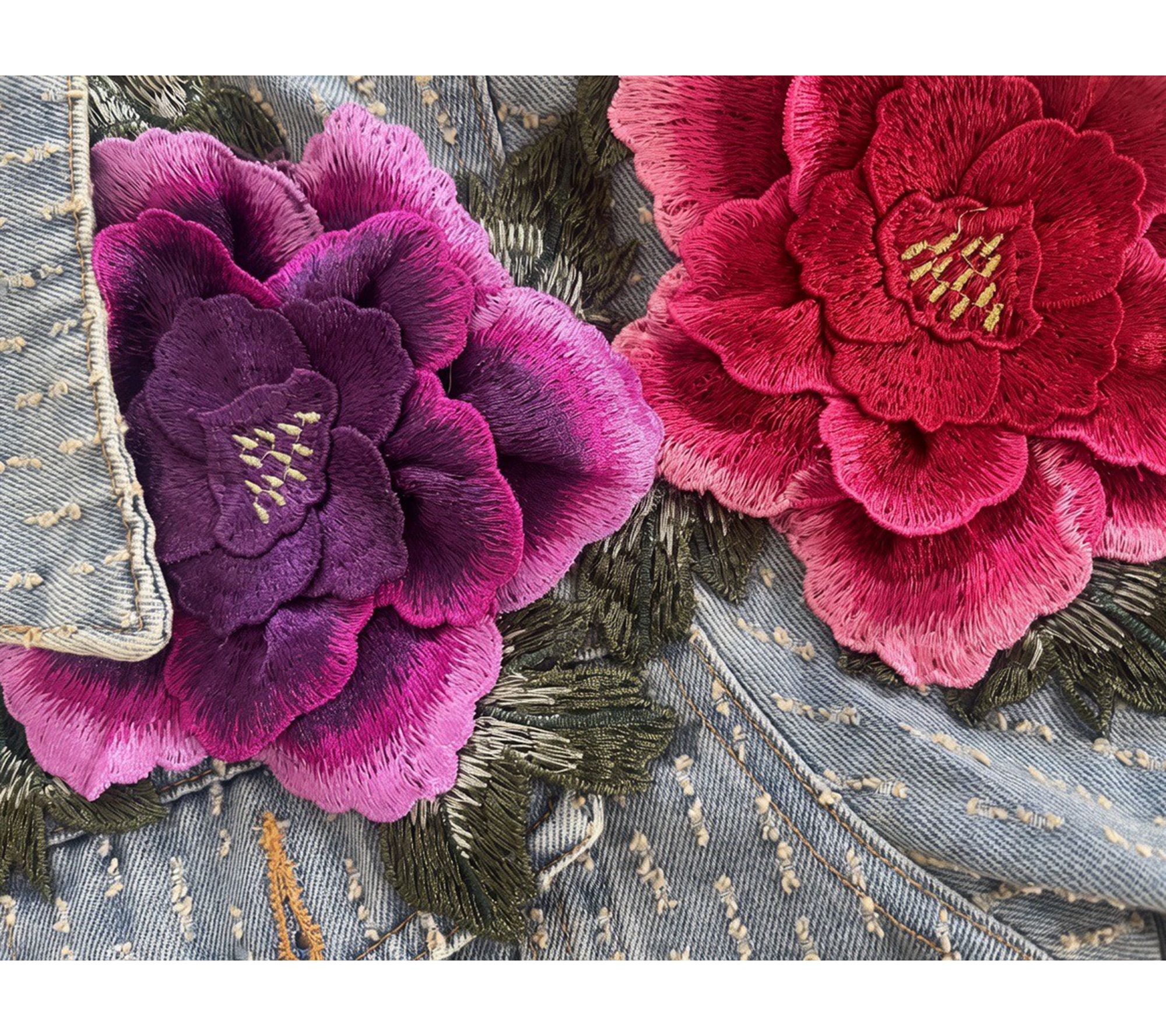 Nikki Lund Blossom 3D Floral Denim Jacket - QVC.com