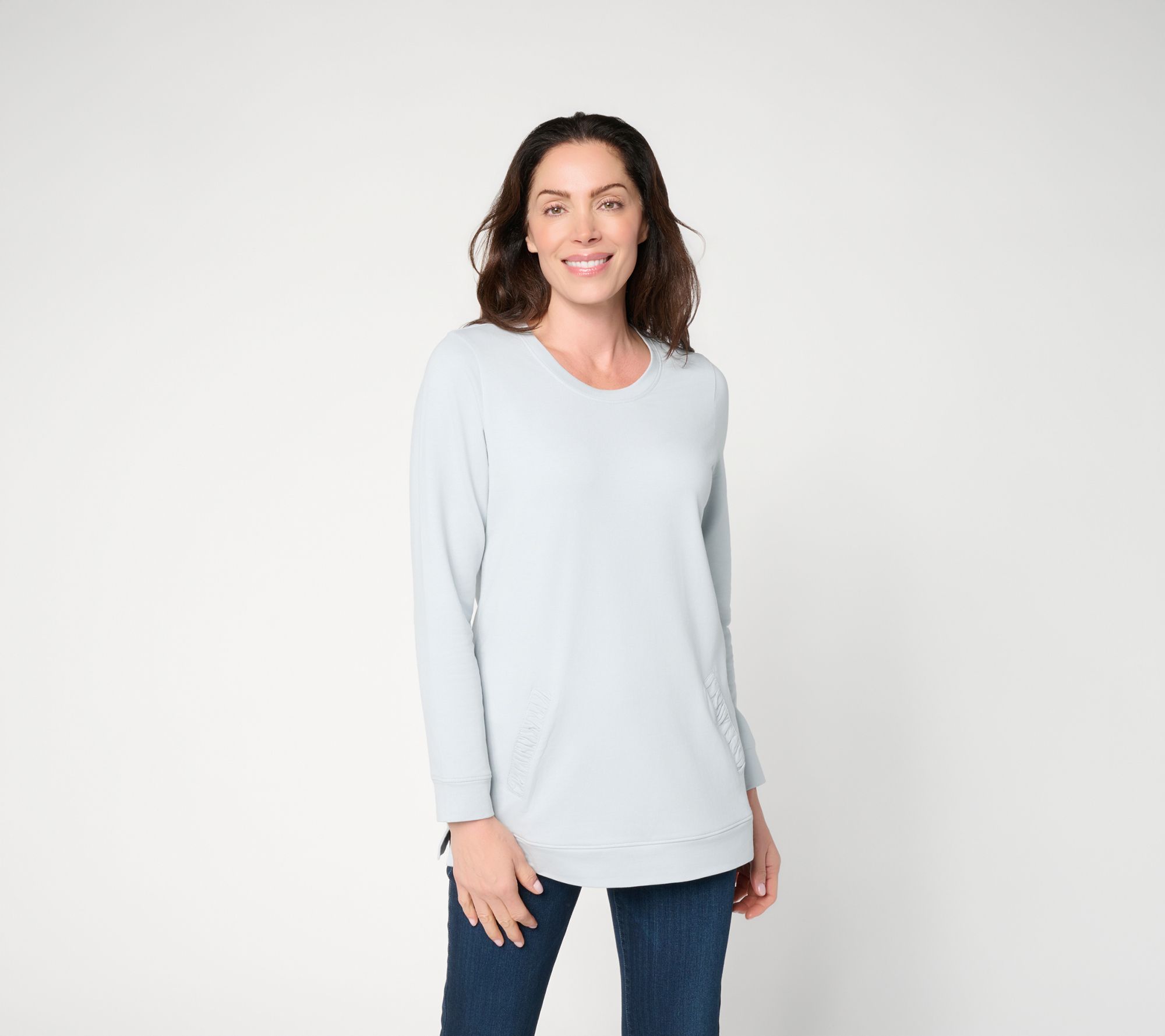 Denim & Co. Active Petite French Terry Tunic