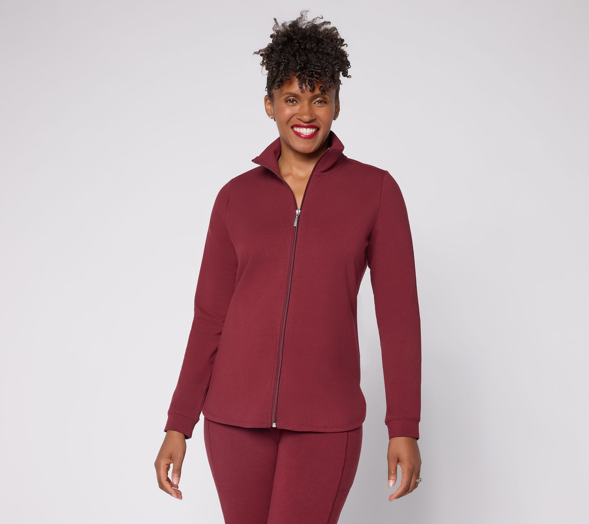 "As Is" Denim & Co. Active Duo Stretch Zip-Front Jacket