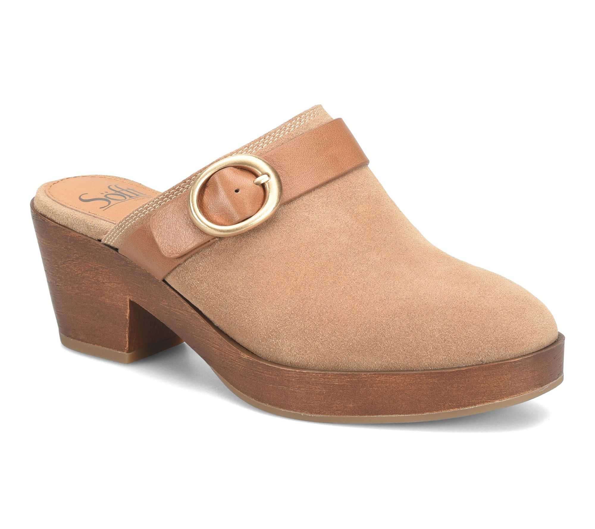 Sofft Antique Buckled Leather Clog - Giovanna