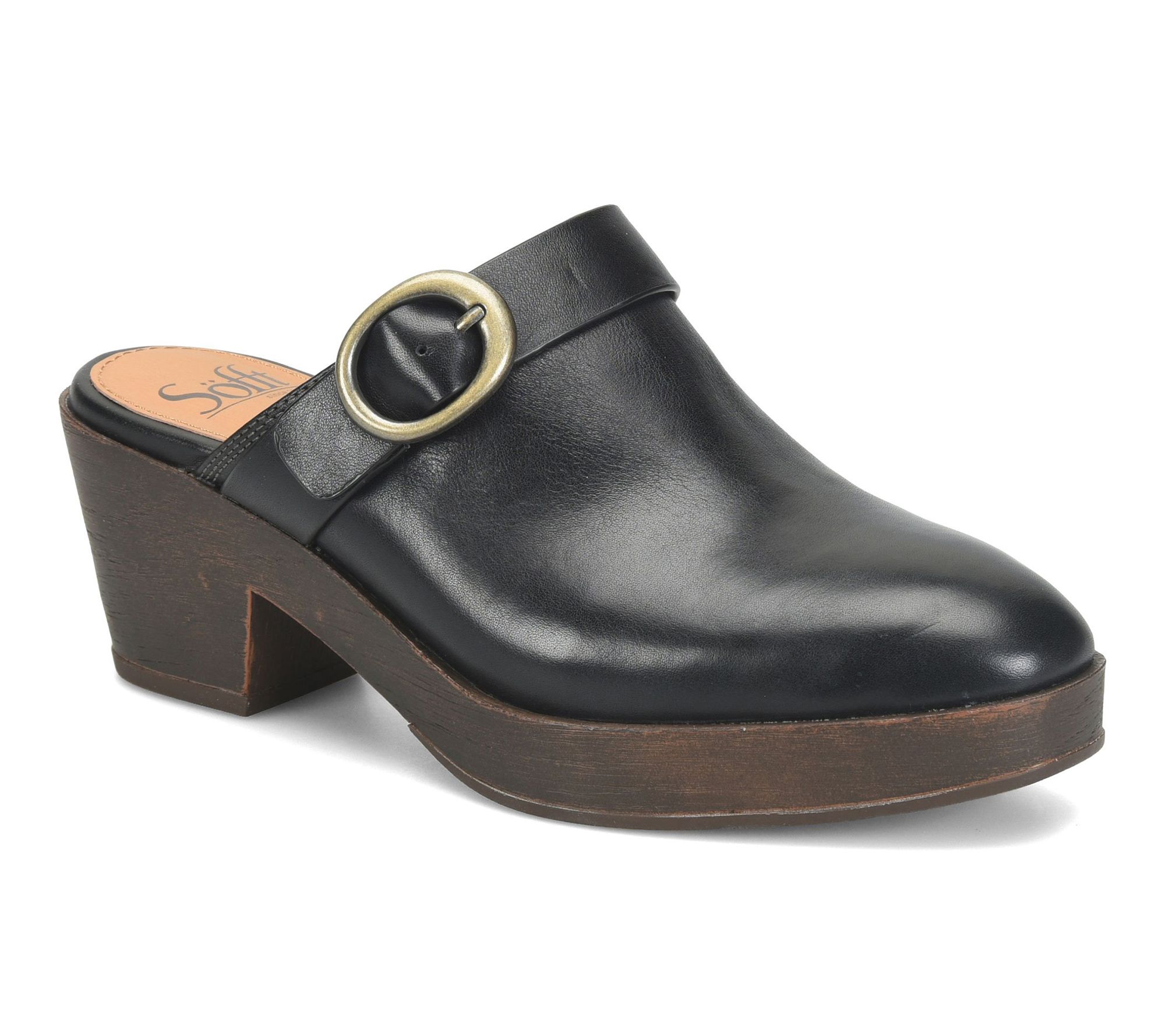 Sofft Antique Buckled Leather Clog - Giovanna