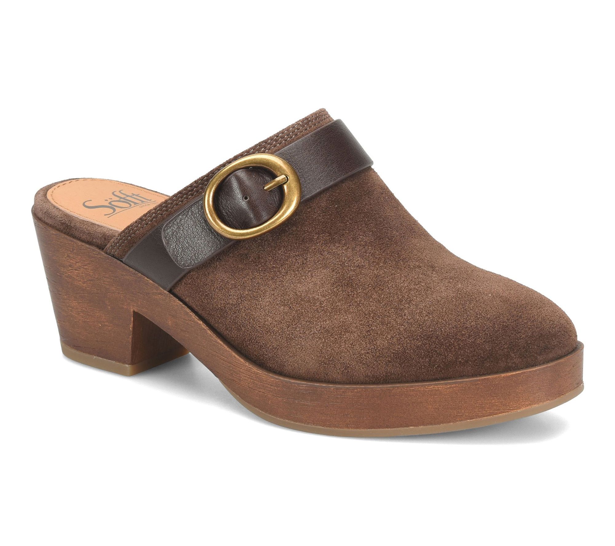 Sofft Antique Buckled Leather Clog - Giovanna