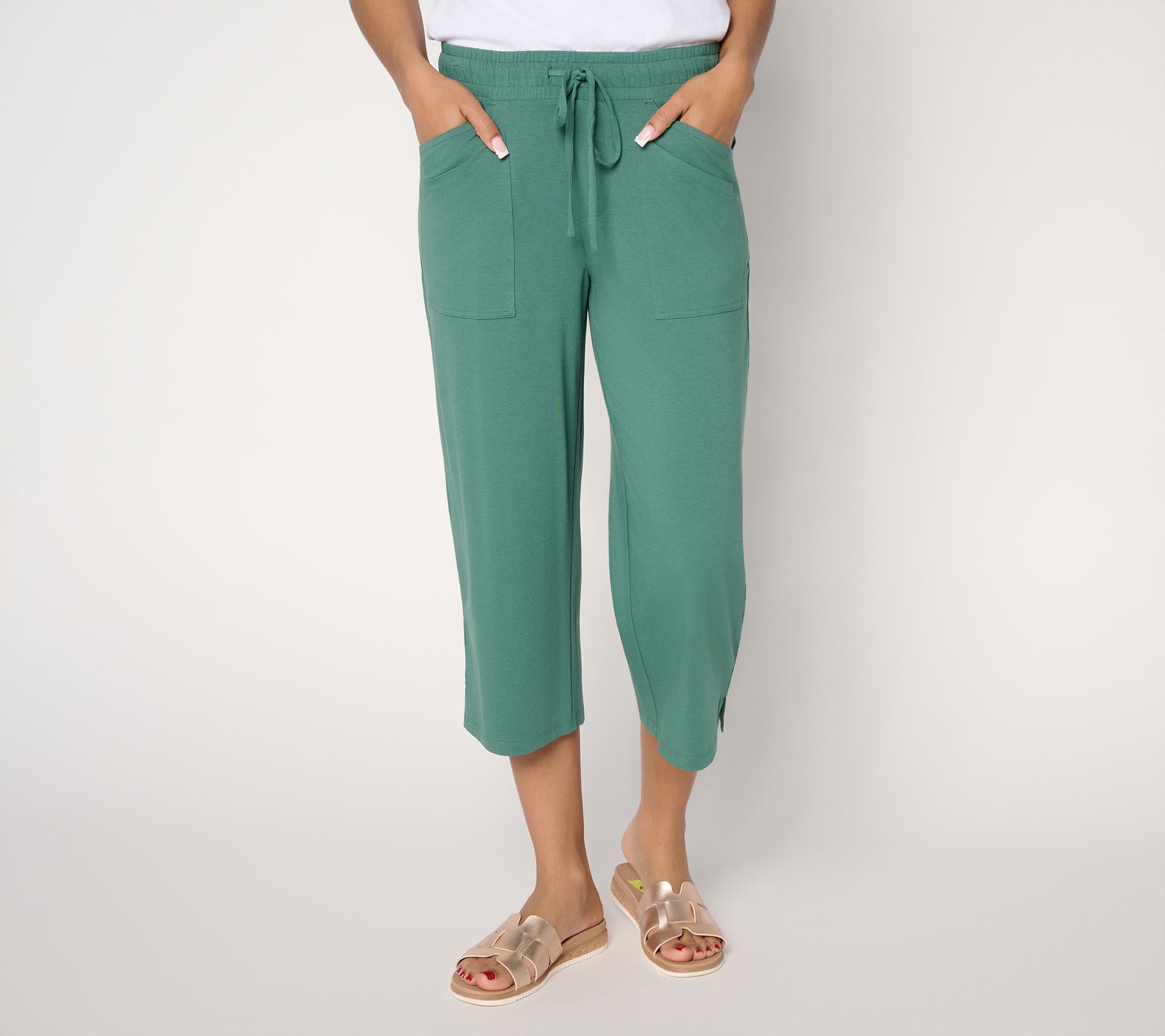 "As Is" AnyBody Petite Cozy Knit Jersey Capri Pants