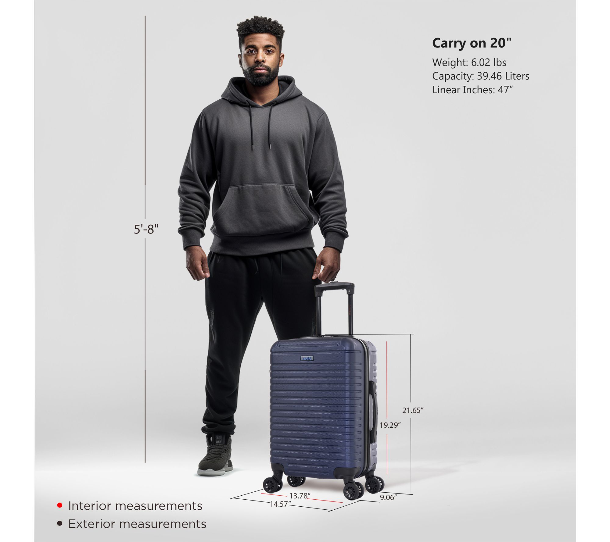 InUSA DEEP Lightweight Hardside Spinner 20in Carry-On - QVC.com