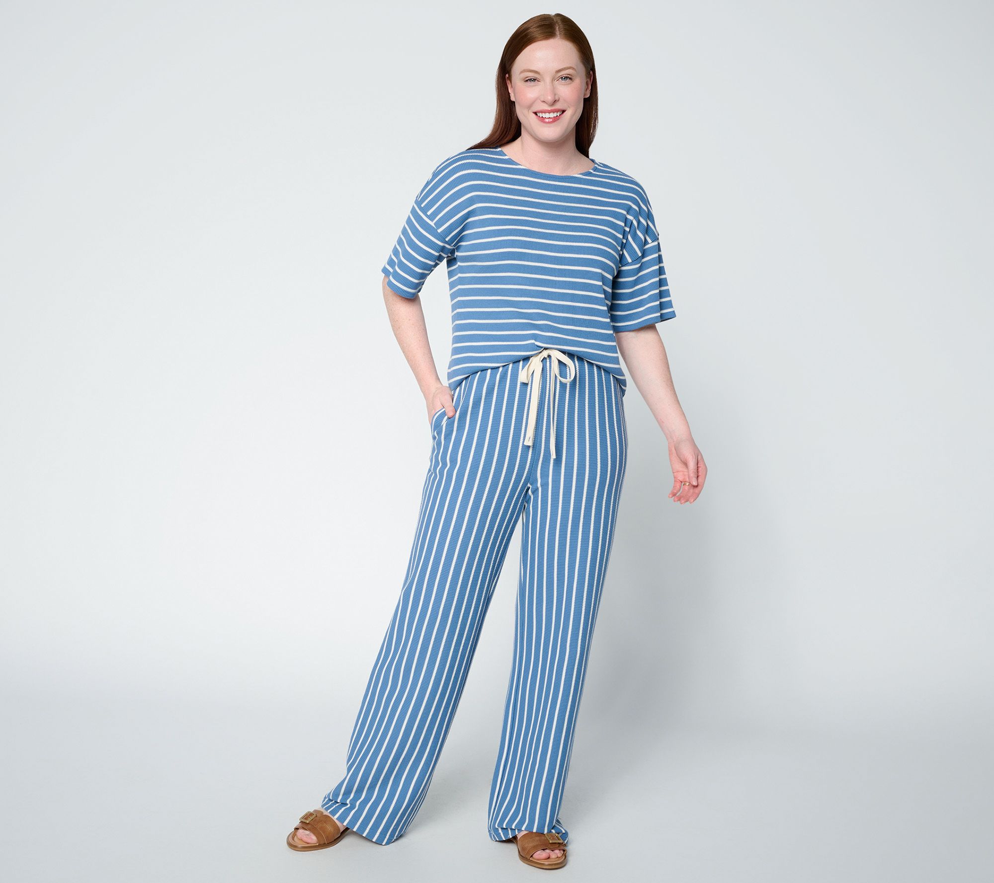 "As Is" Peace Love World Pet Honeycomb Knit Top and Pant Set