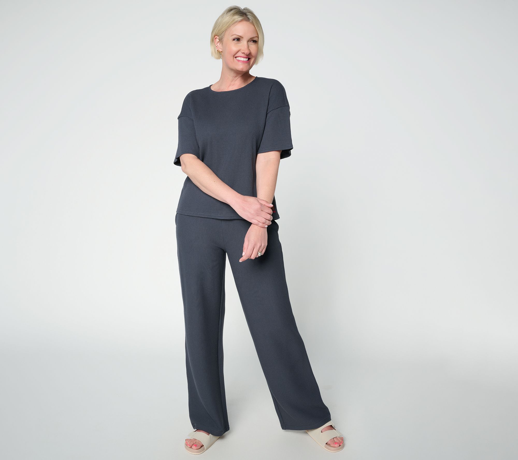 "As Is" Peace Love World Pet Honeycomb Knit Top and Pant Set