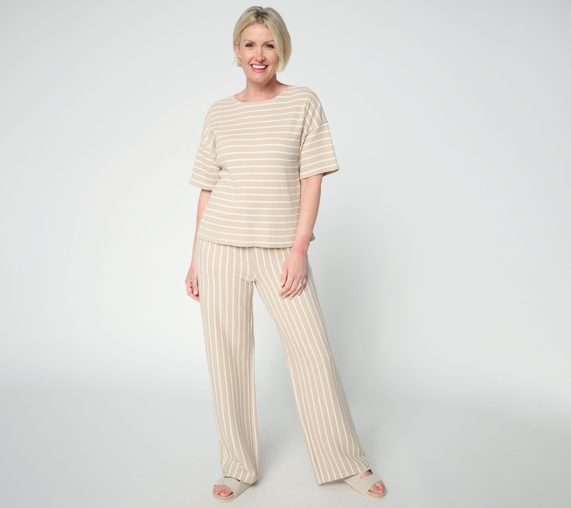 "As Is" Peace Love World Pet Honeycomb Knit Top and Pant Set
