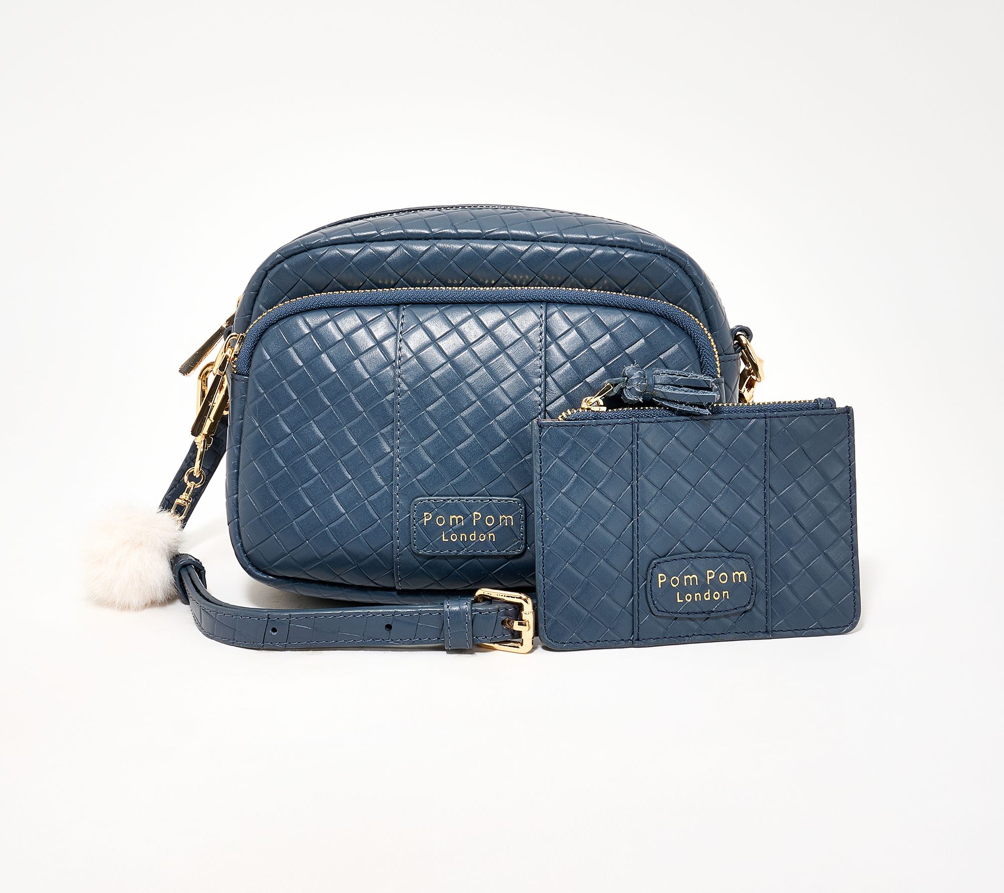 "As Is" Pom Pom London Original Crossbody with RFID Slim Card Case