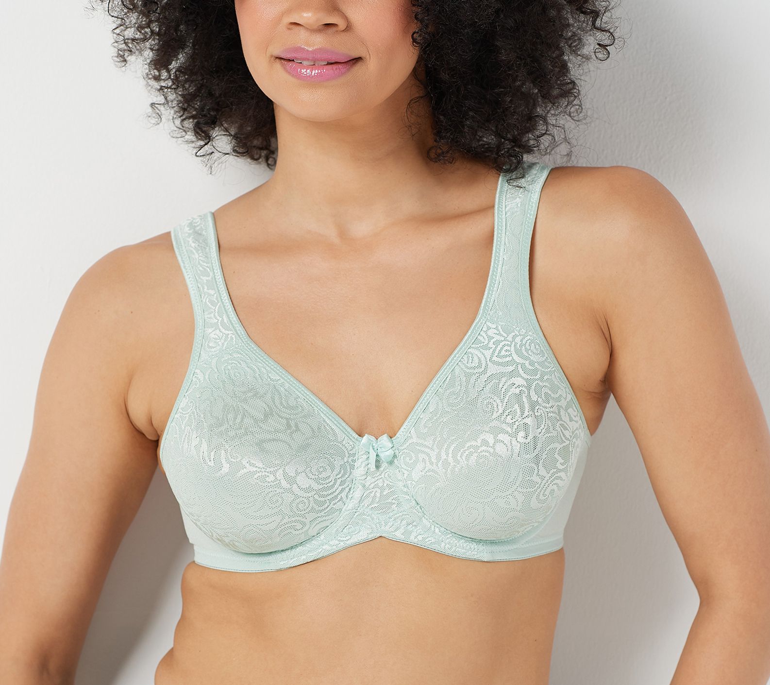 "As Is" Breezies Wild Rose Lace Seamless Underwire Bra