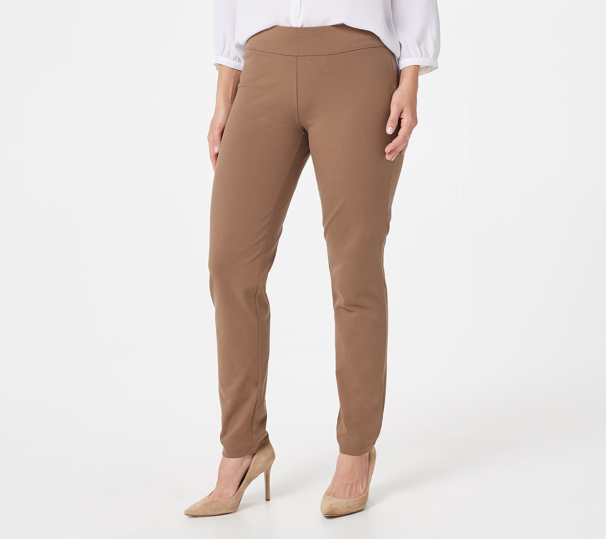 "As Is" Susan Graver Regular Premium Stretch Slim Leg Pull- On Pants