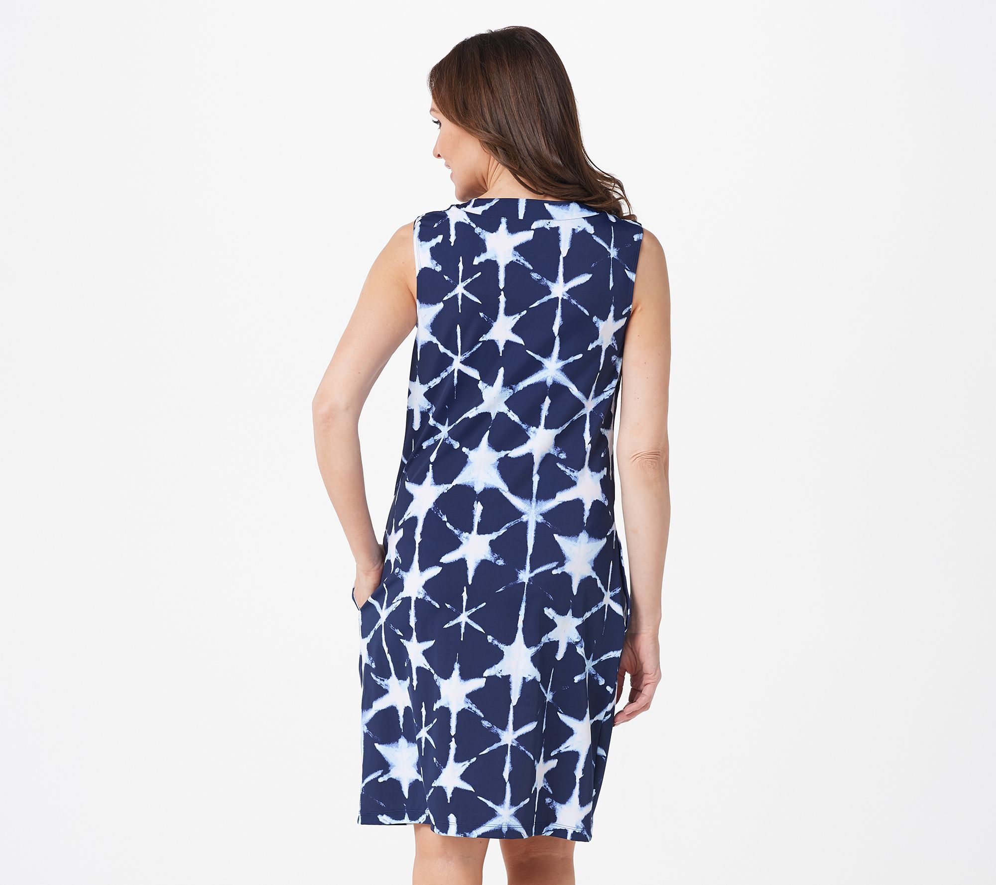 Denim & Co. Beach LaceUp Neckline CoverUp Dress