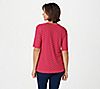 Susan Graver Burnour Jacquard Knit Elbow-Sleeve Fully-Lined Top, 1 of 3