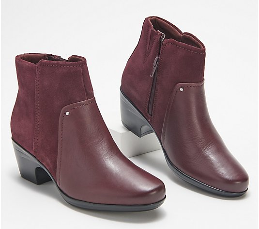Clarks Collection Leather Heeled Ankle Boots - Emily Low Boot