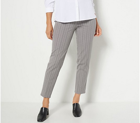 Isaac Mizrahi Live! Petite 24/7 Stretch Printed Tapered Ankle Pants