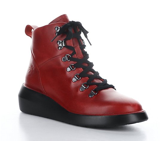 Fly London Leather Lace Up Boots-Bika