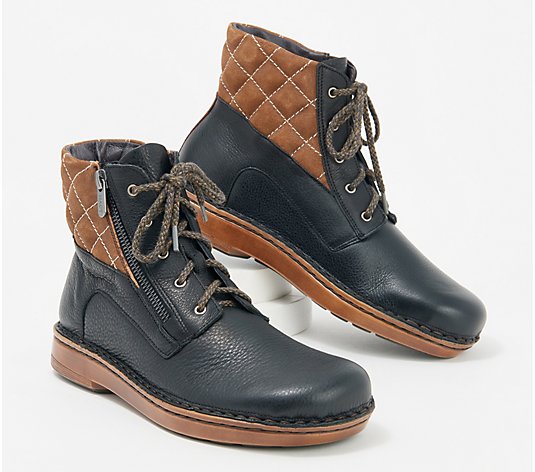 Naot Leather Lace-Up Boots - Castera