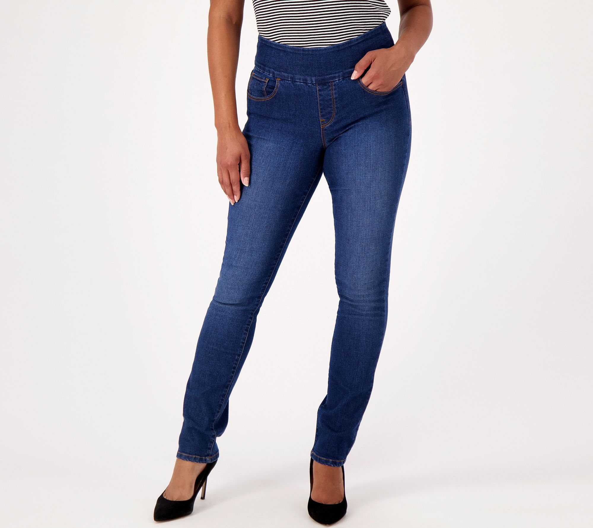 Gloria Vanderbilt Amanda Pull-On Jeans- Black Rinse