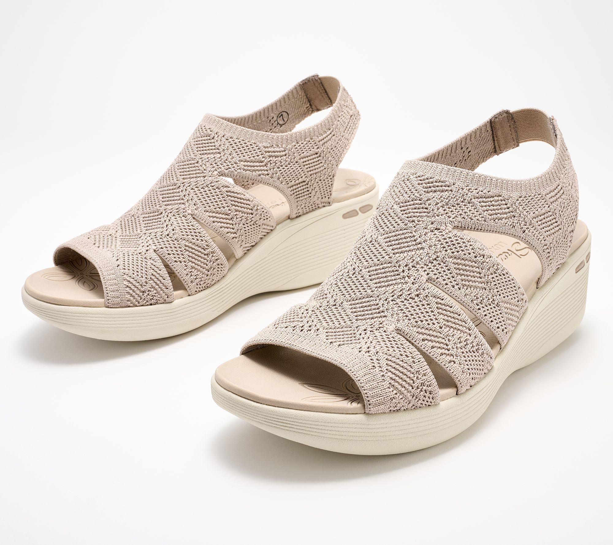 Skechers Pier-Lite Vegan Washable Wedge Sandals - Memory Maker - QVC.com
