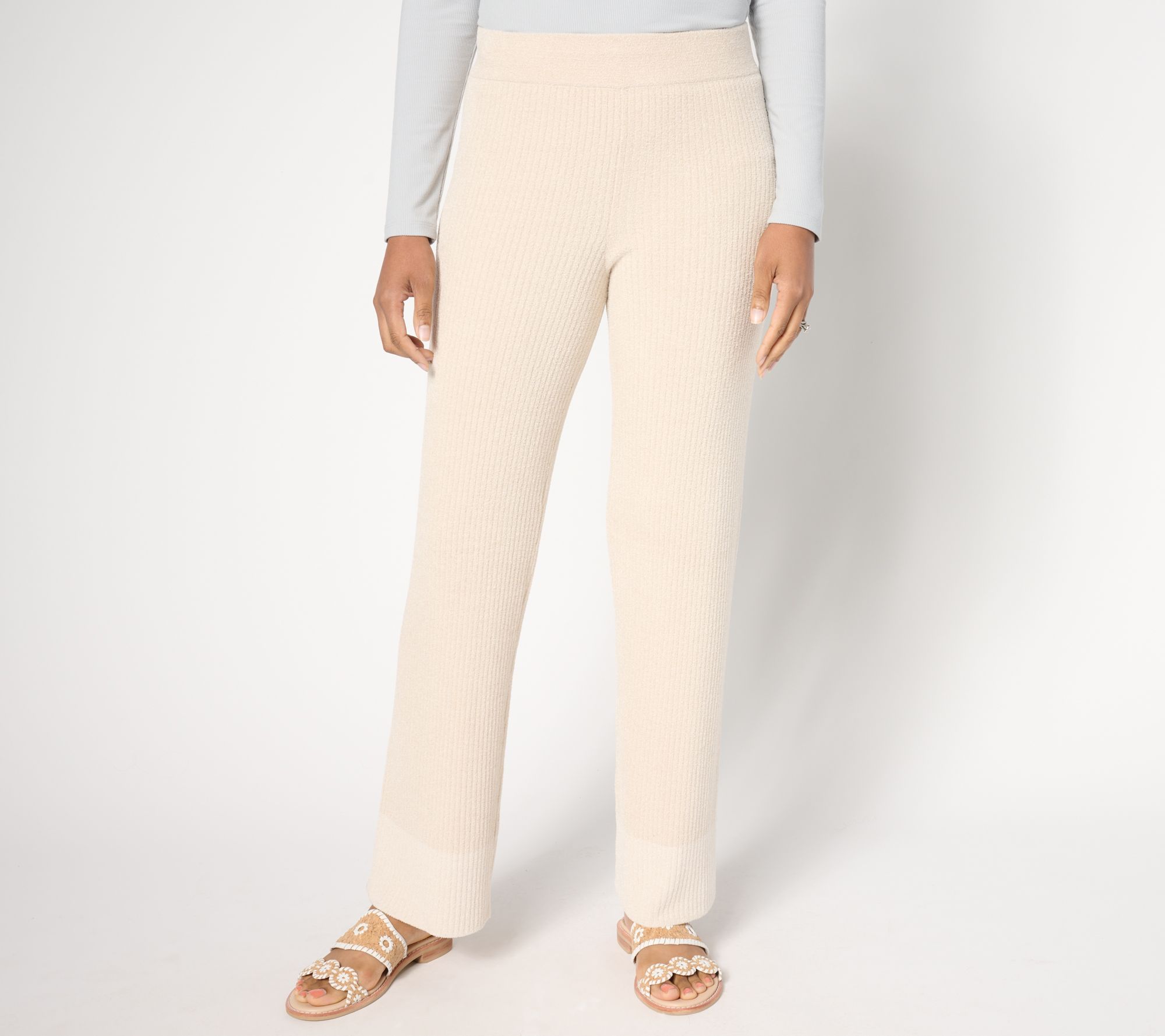Barefoot Dreams Petite CozyChic Ultra Lite Heather Stripe Rib Pant