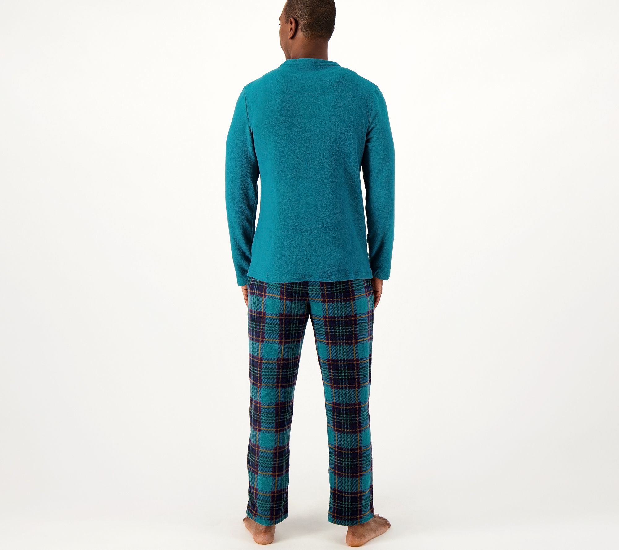 "As Is" Cuddl Duds Men's Fleecewear with Stretch Pajama Set