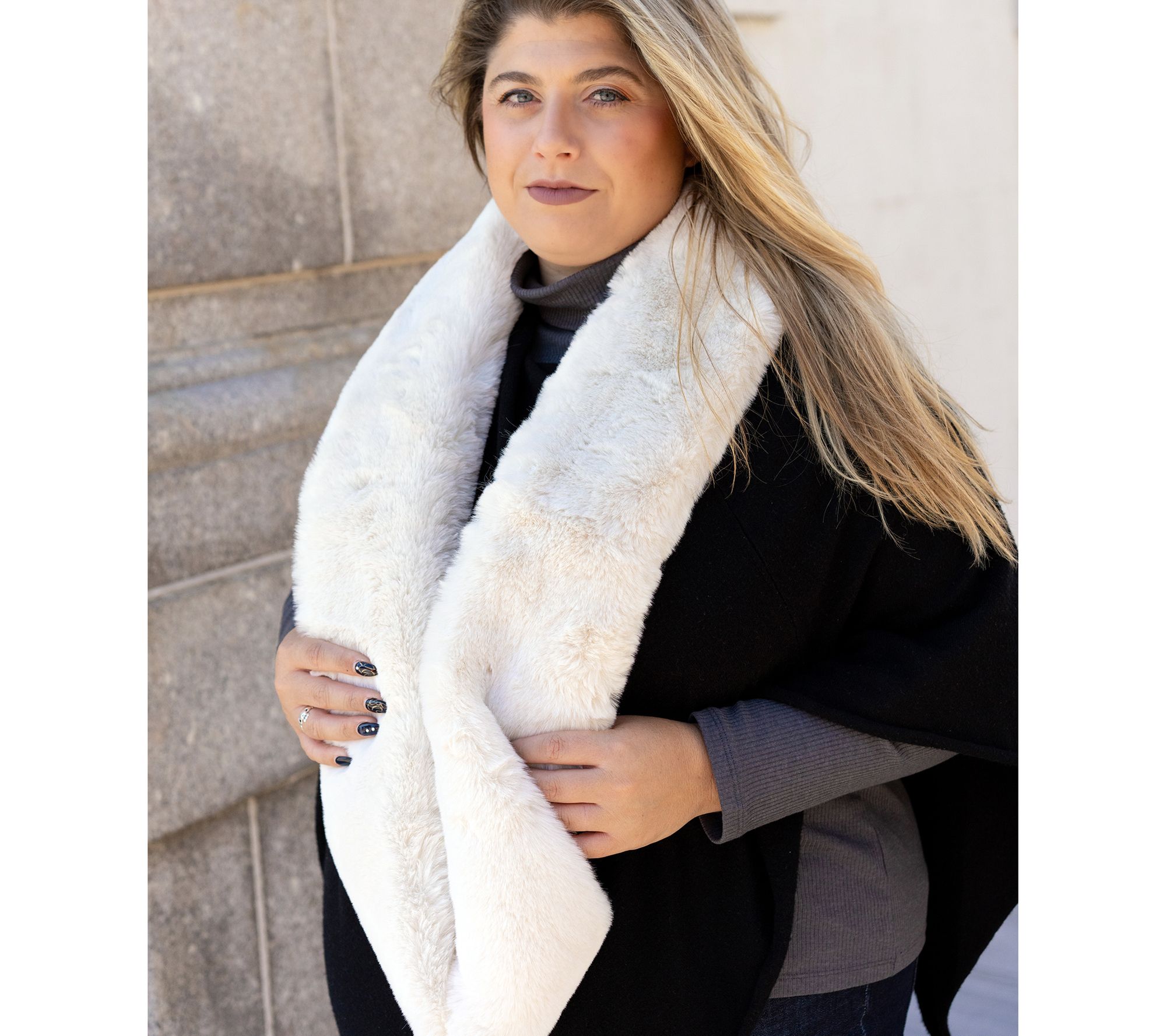Sprigs Faux Bunny Fur Infinity Scarf