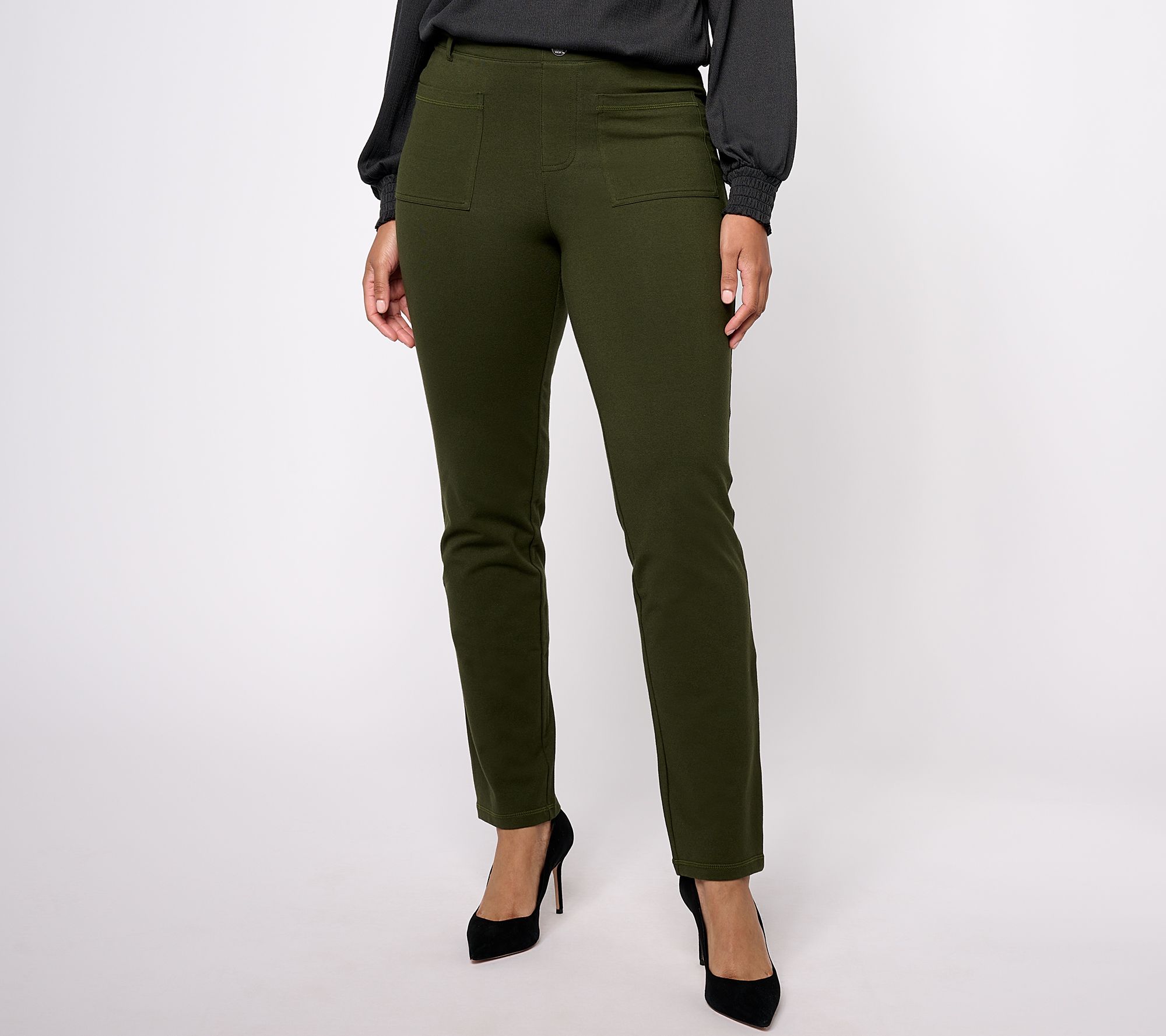 Women with Control Tall Tummy Control Patch Pocket Pant - QVC.com