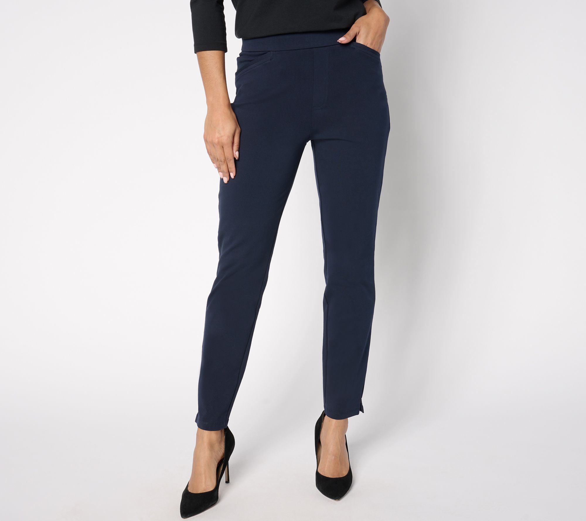 Susan Graver Weekend Regular Premium Stretch Slim-Leg Ankle Pants