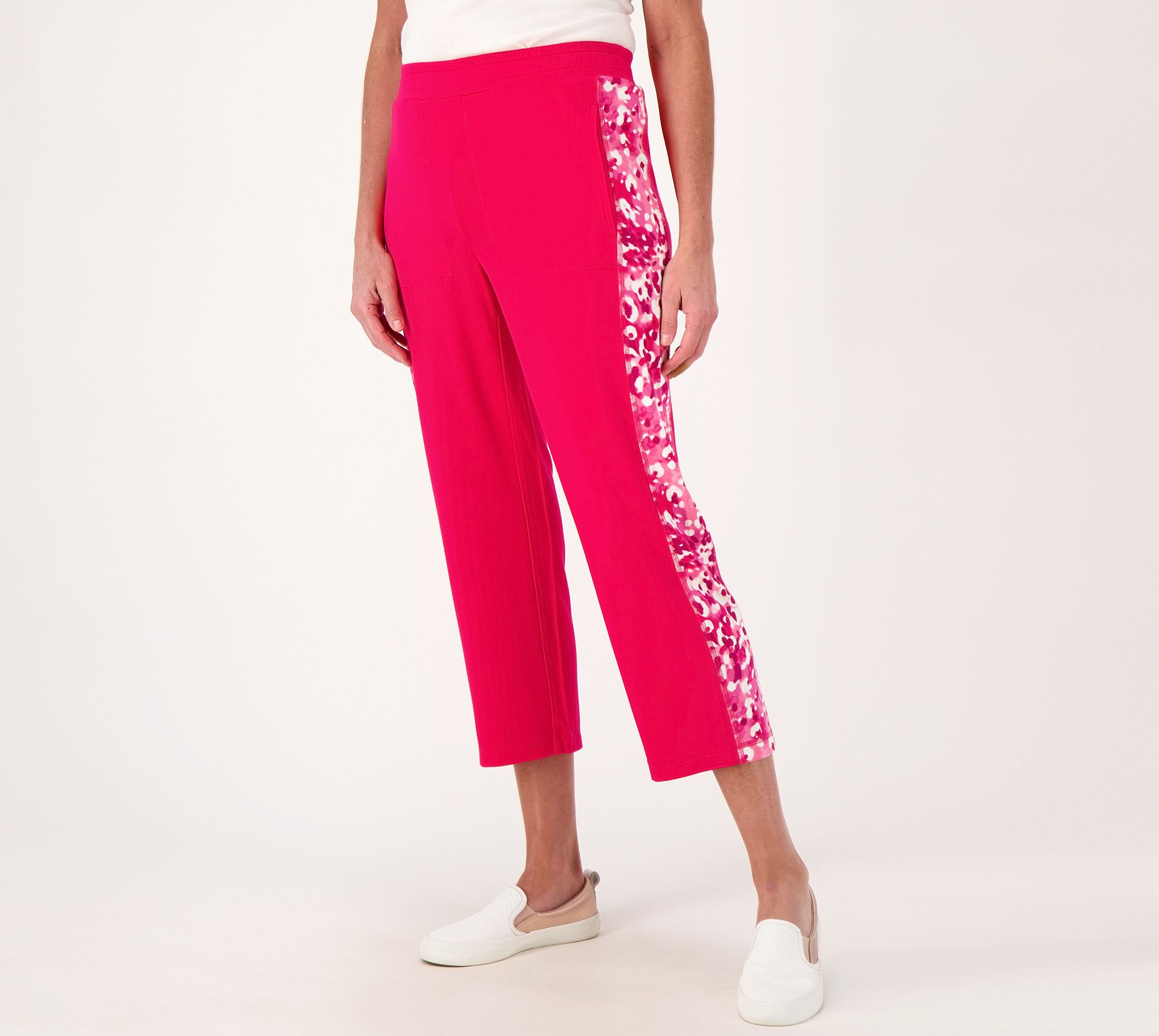 "As Is" Isaac Mizrahi Live! Petite Soho French Terry Slim Crop Pants