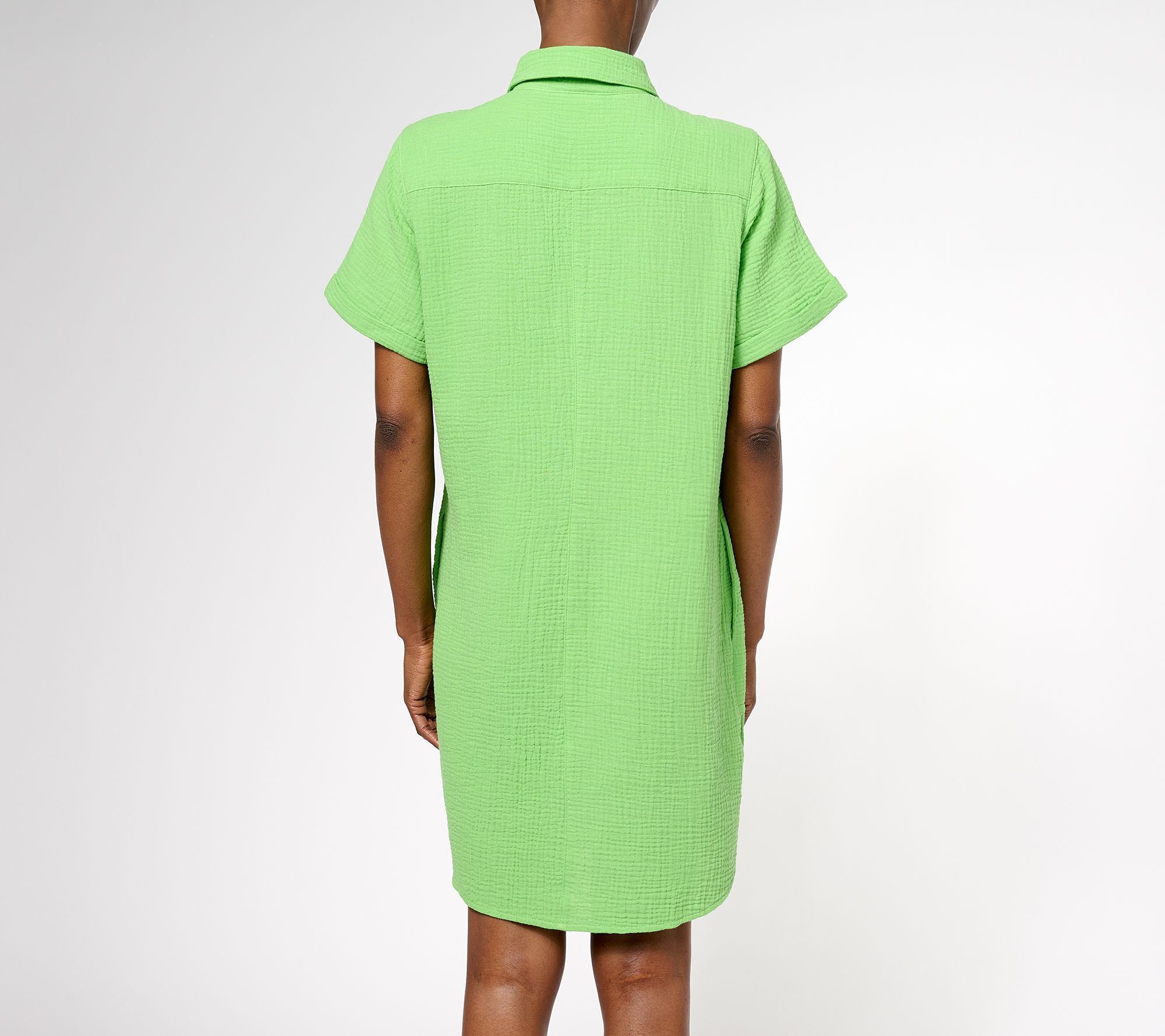 As Is" Belle Beach by Kim Gravel Gauze Popover Shirt Dress - QVC.com