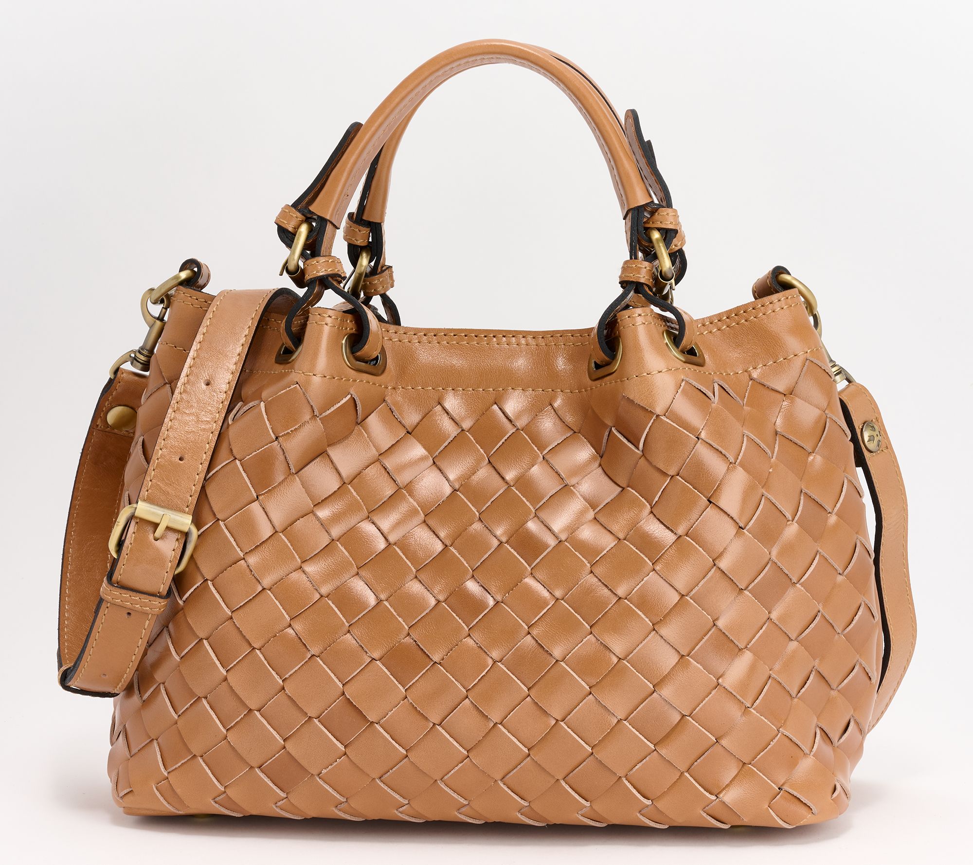 Patricia Nash Discovery Woven Leather Rometta Satchel with 