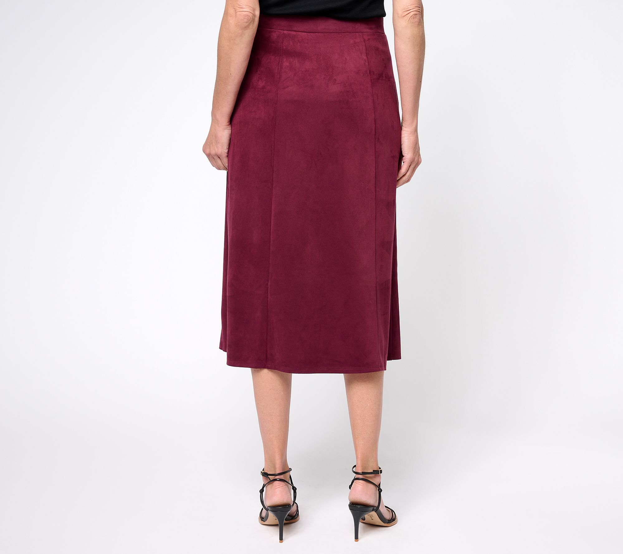 LADIES MIDI SUEDE PANELED SKIRT main image 1