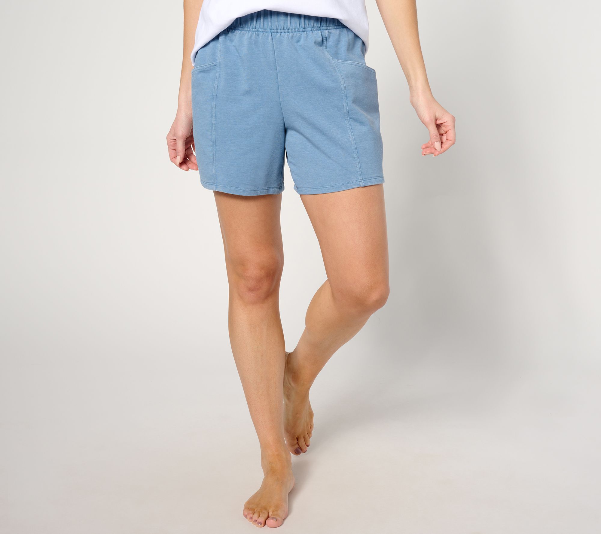 AnyBody Lounge Petite Beach Wash Pull-On Shorts