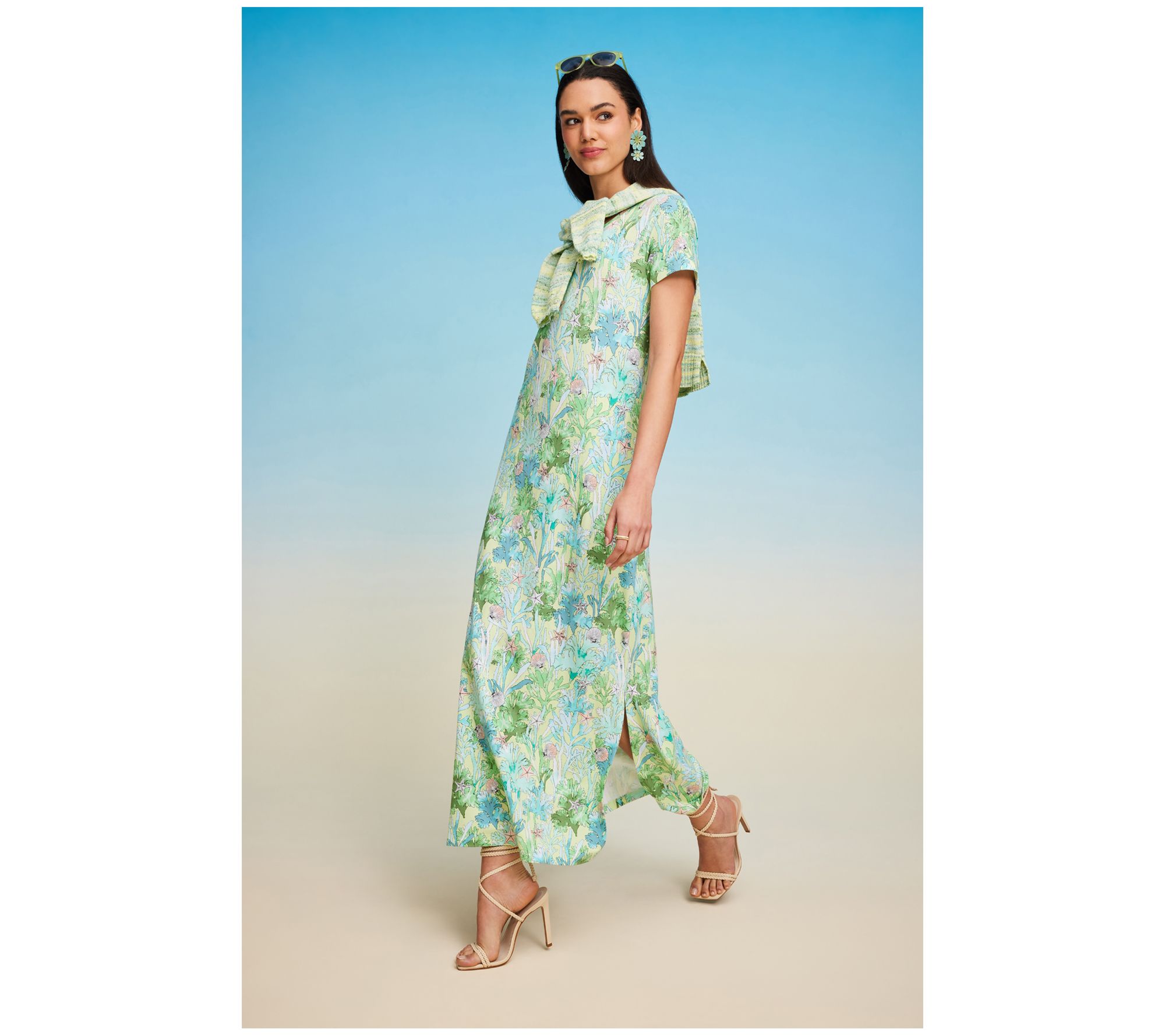 Isaac Mizrahi Live Bridgehampton Printed Maxi Dress QVC