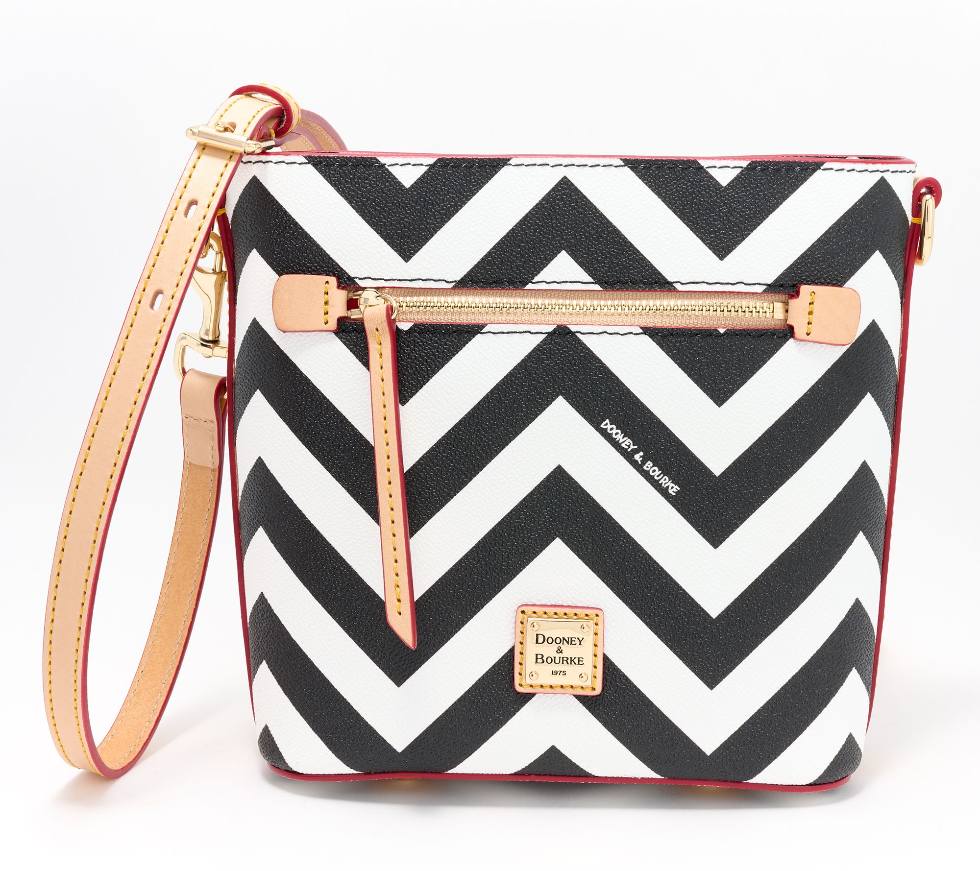 Dooney & Bourke Coated Cotton Chevron Small Zip Crossbody