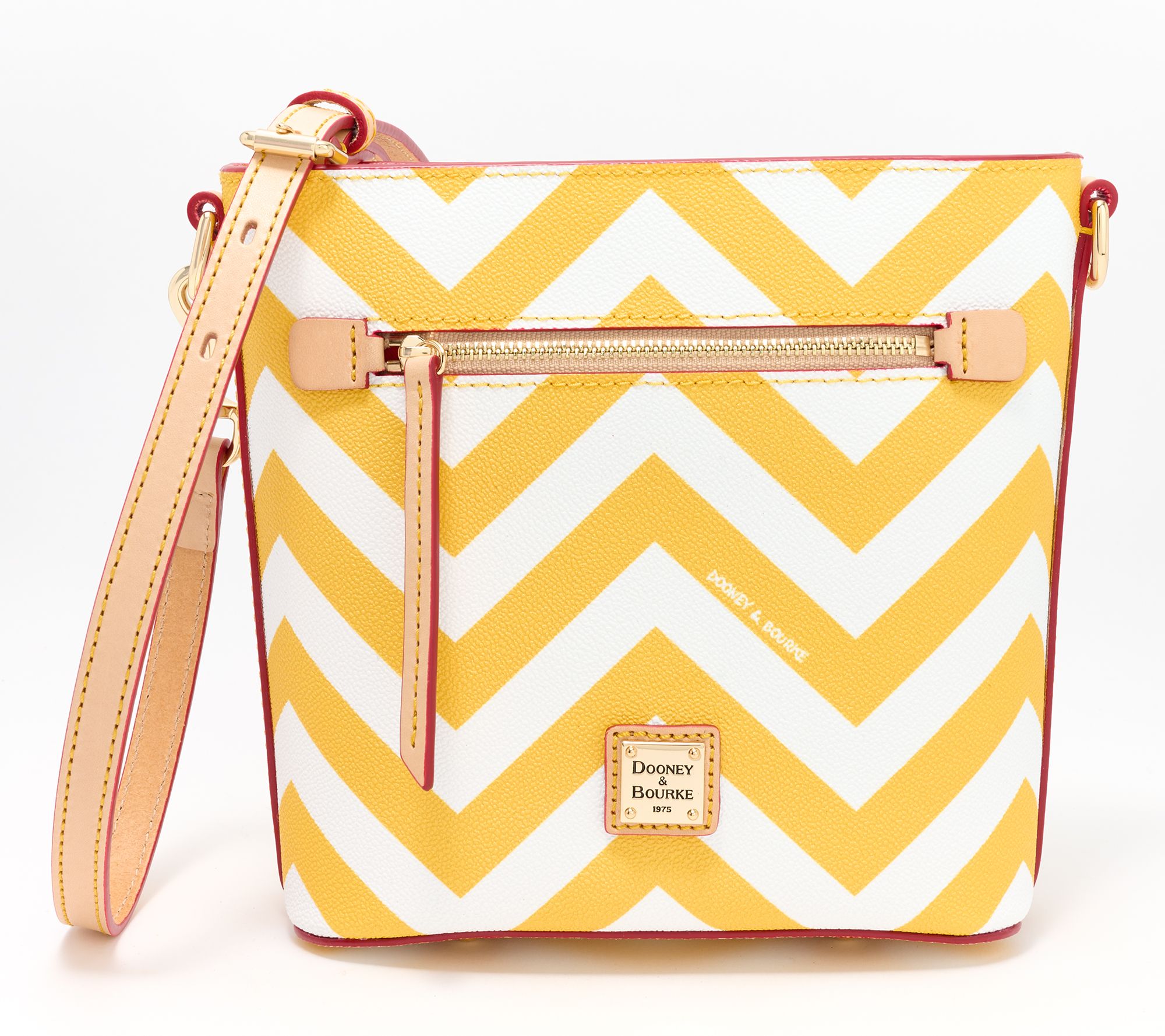 Dooney & Bourke Coated Cotton Chevron Small Zip Crossbody