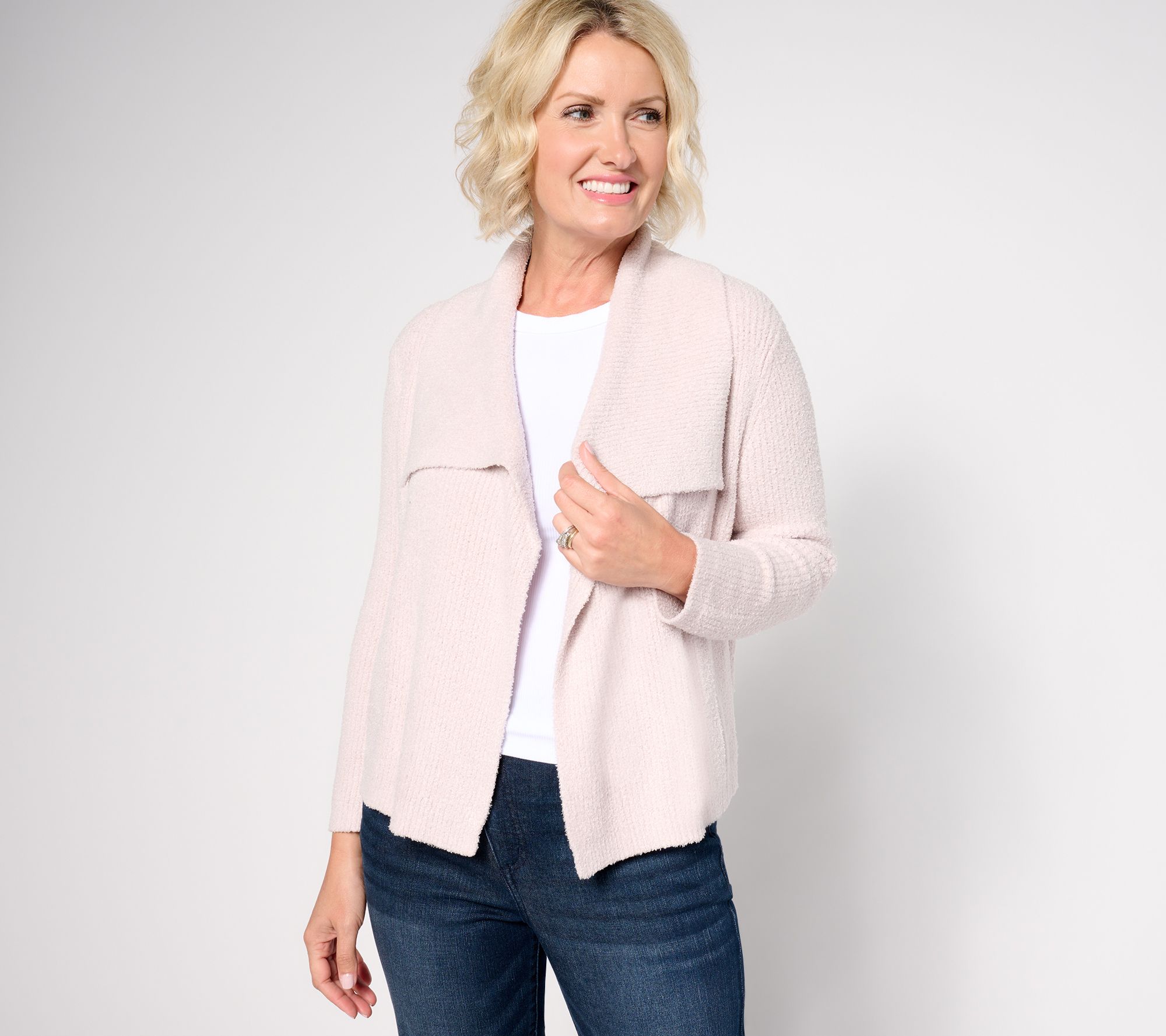 Barefoot Dreams CozyChic Lite Shawl Cardigan - QVC.com