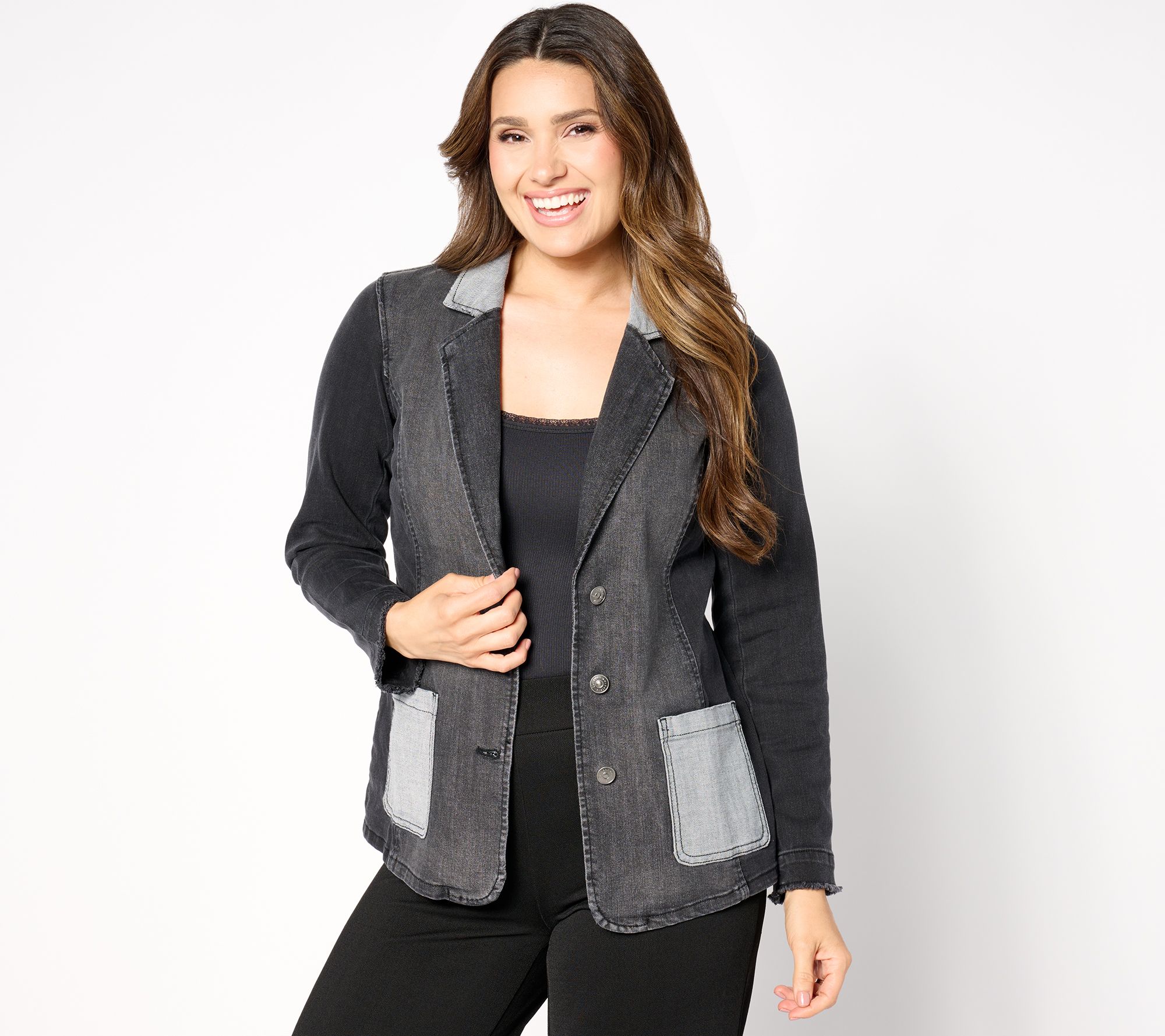 LOGO by Lori Goldstein Blazer with Patch Pockets