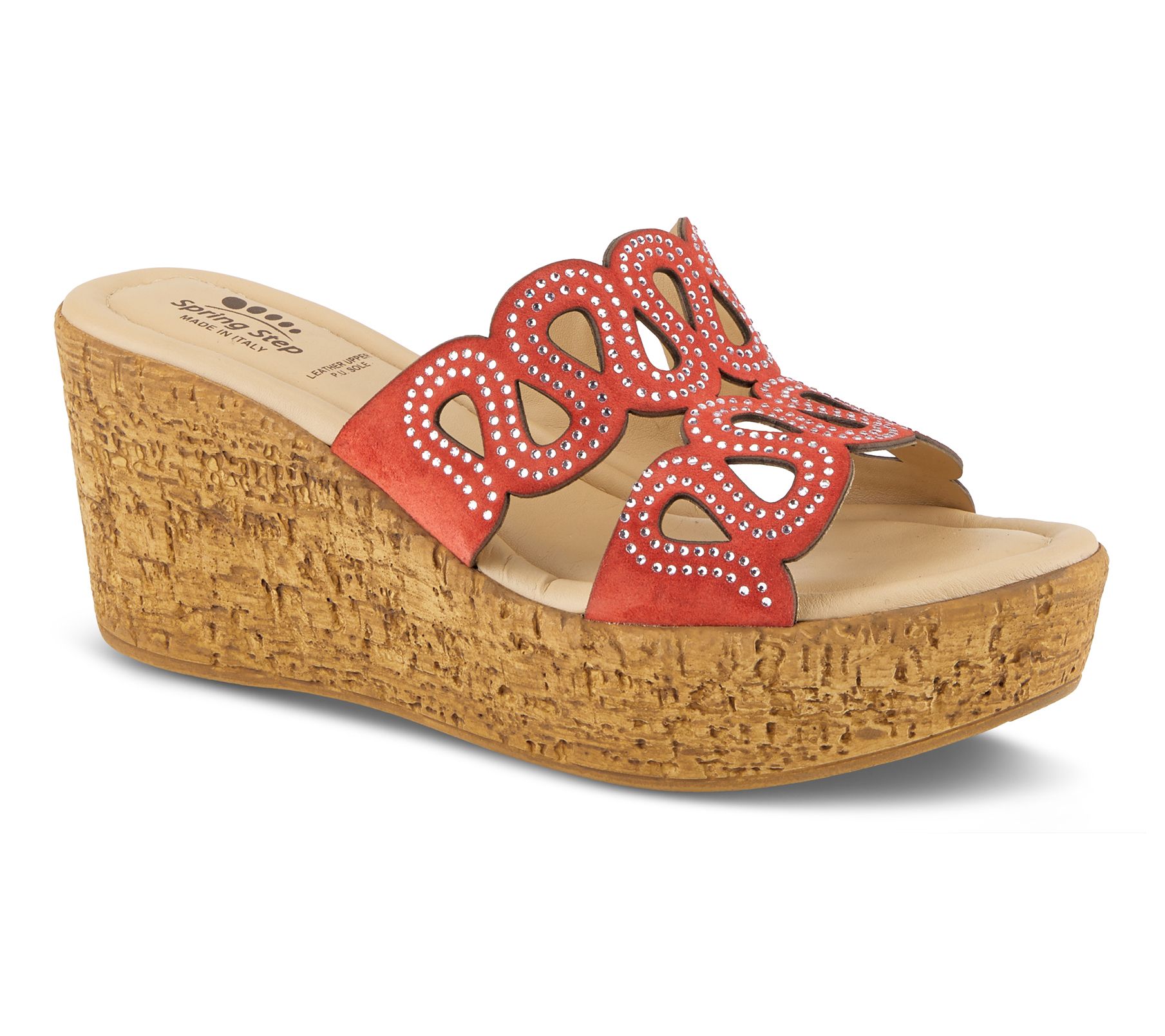 Spring Step Leather Wedge Sandals - Mssteamy - QVC.com