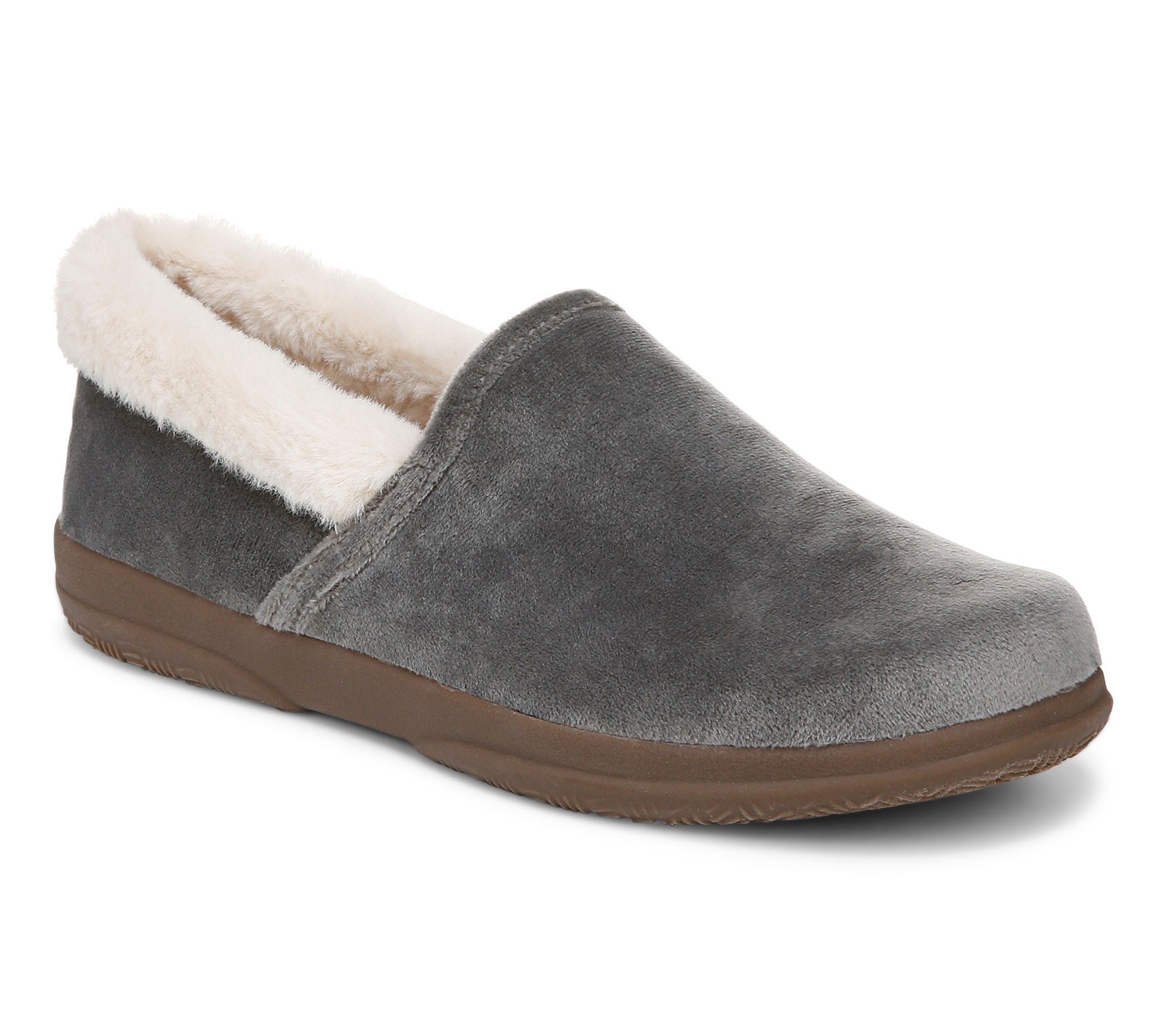 Vionic Velvet Cozy Collar Slippers - Clare