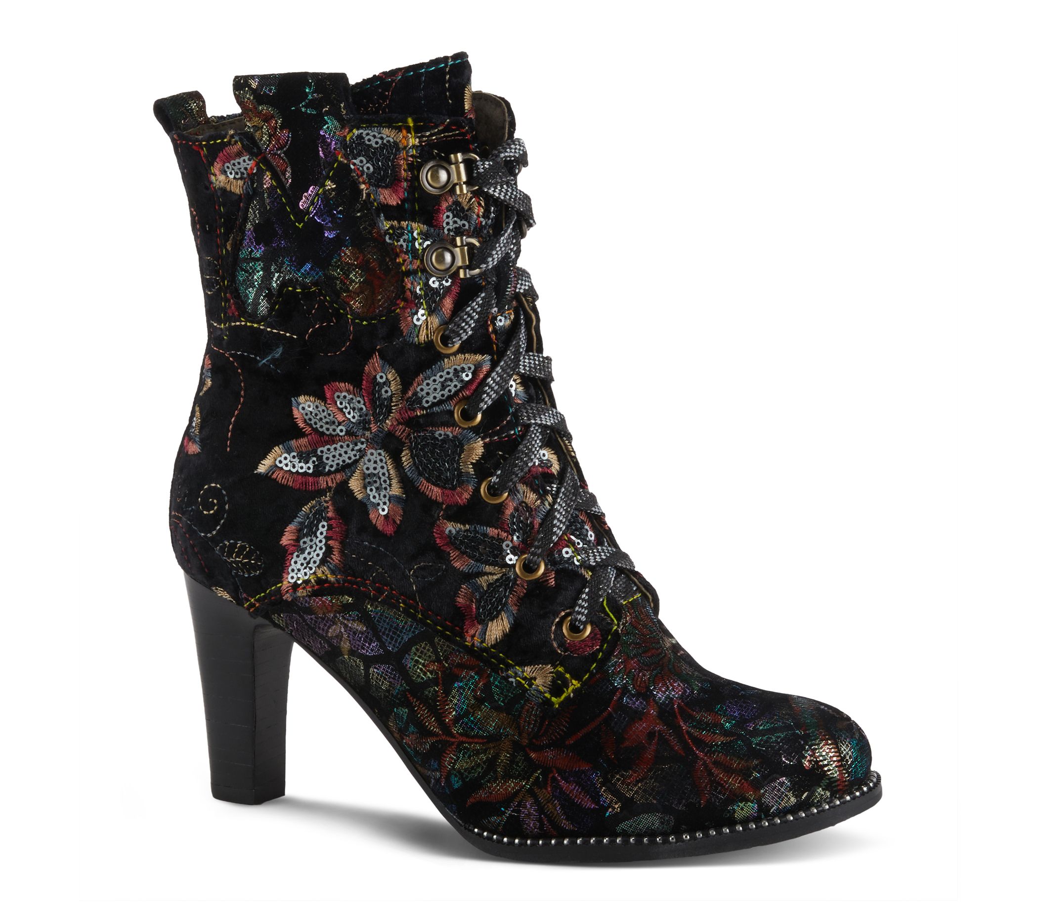 L'Artiste by Spring Step Leather Combo Dress Boots - Glisten - QVC.com