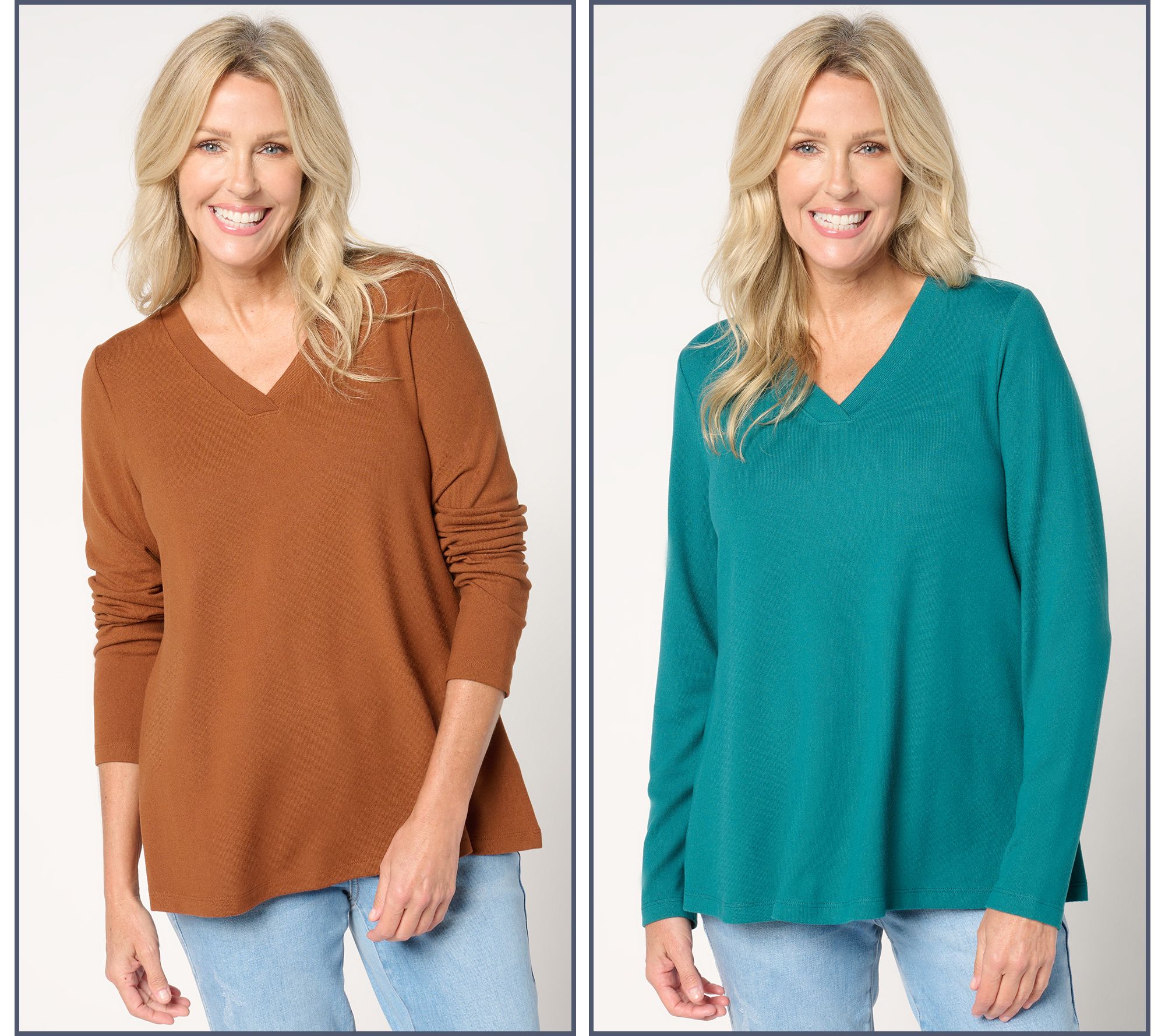 Denim & Co. Essentials Heavenly Jersey 2-Pack Swing Top