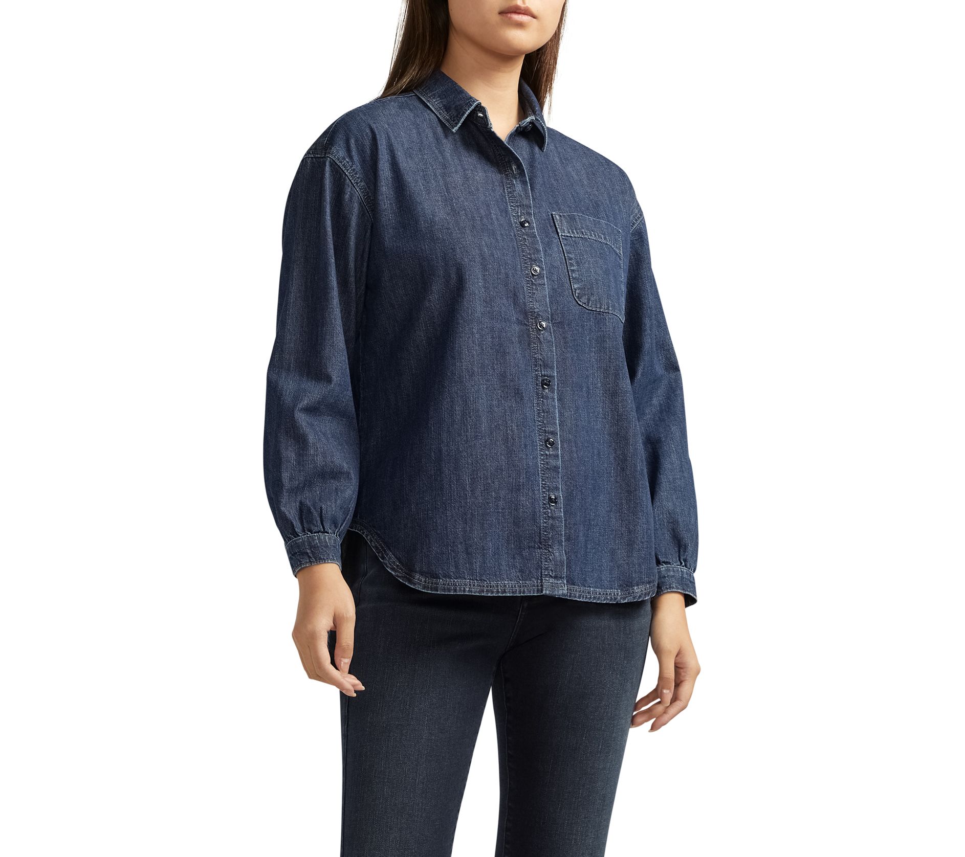 JAG Women's Relaxed Button-Down Galerie Blue De nim Shirt