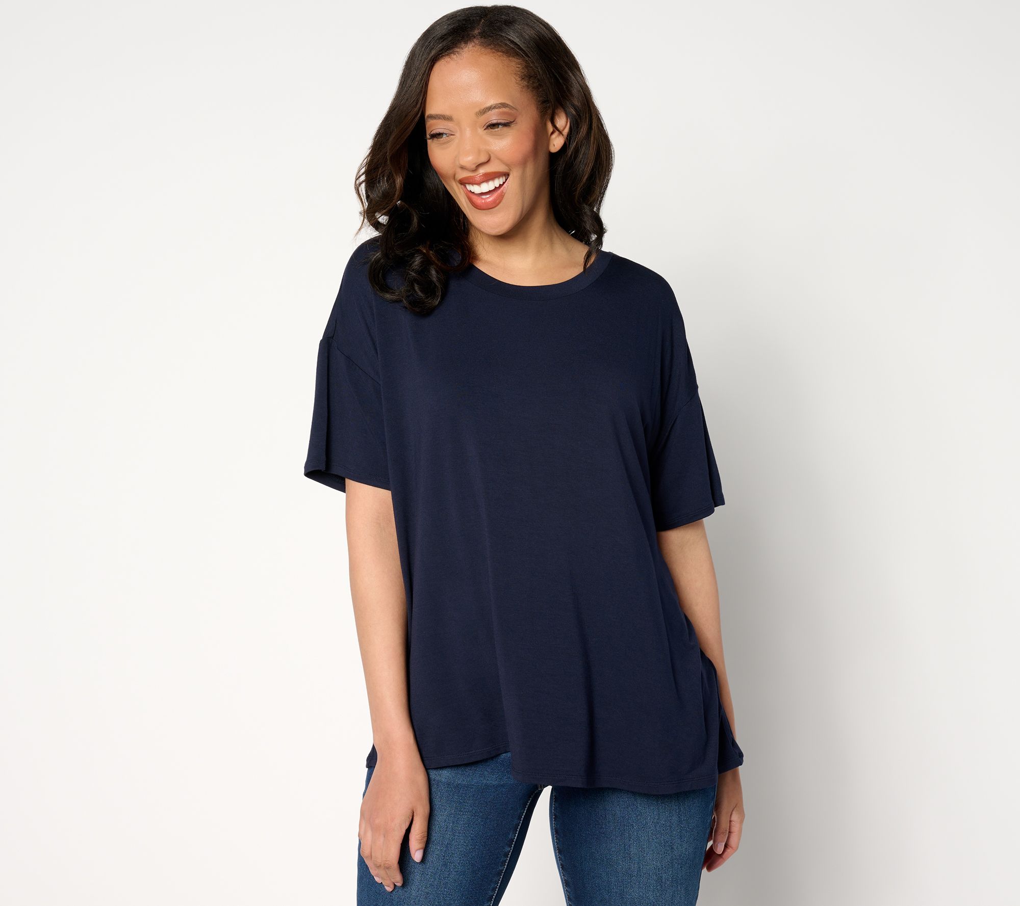 "As Is" nicole by Nicole Miller Flowy Jersey Tee
