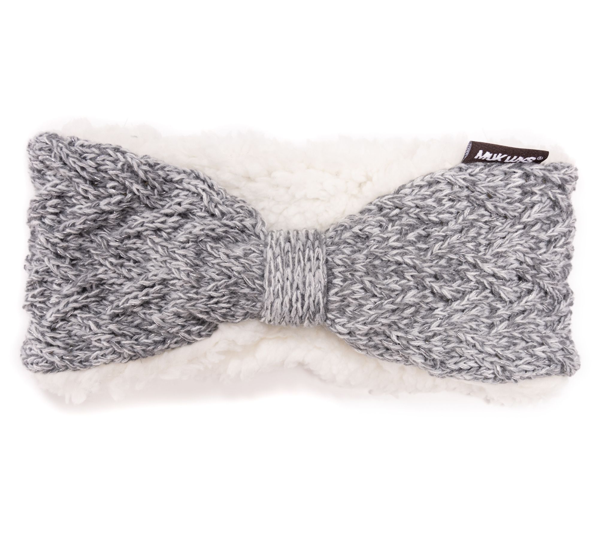 MUK LUKS Women's Winter Wonder Lurex Cable Knit Cozy Headband