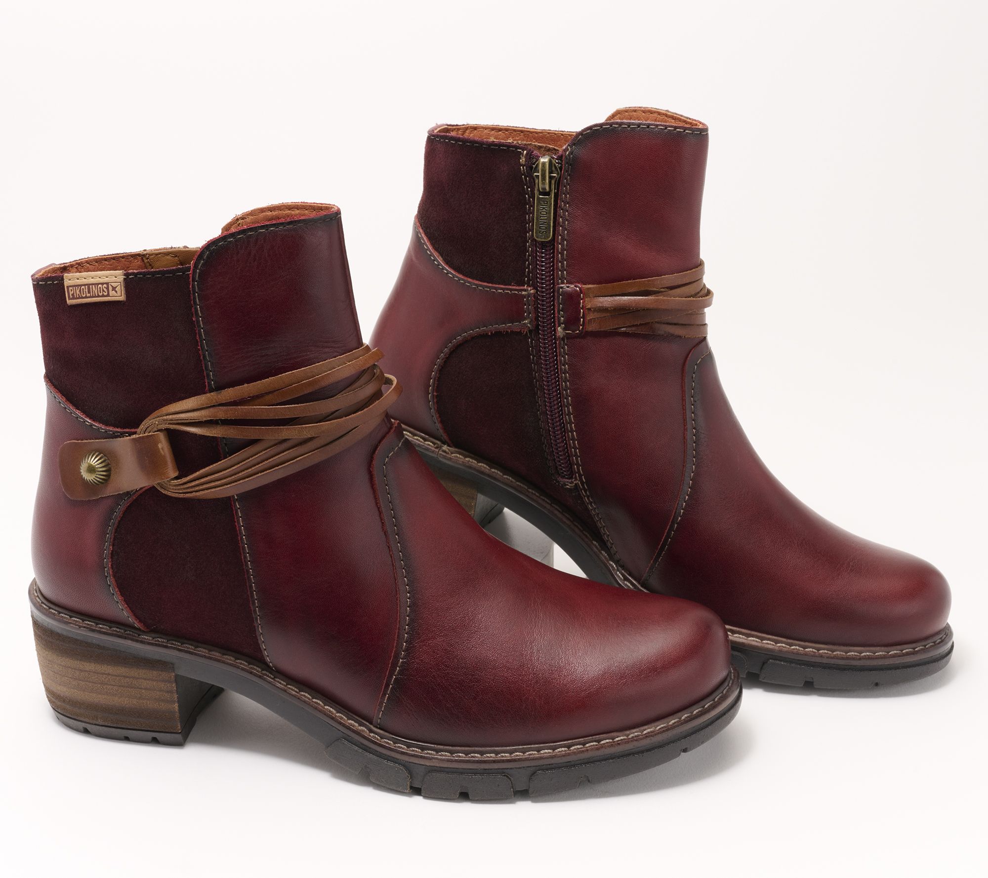 As Is Pikolinos Leather Ankle Boots - San Juan