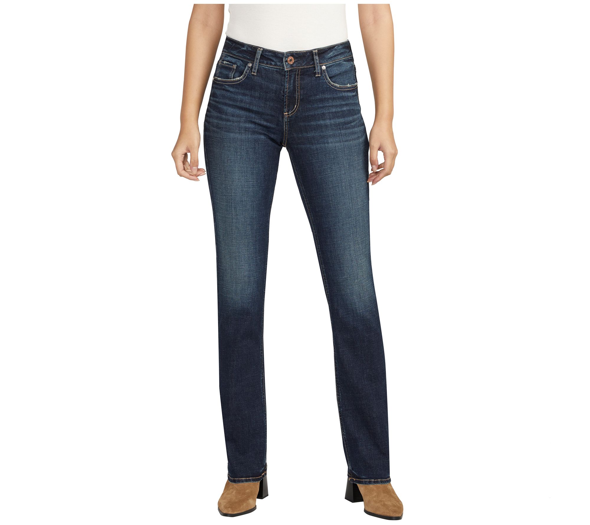 Silver Jeans Co. Elyse Mid-Rise Comfort Slim Bo ot Jeans